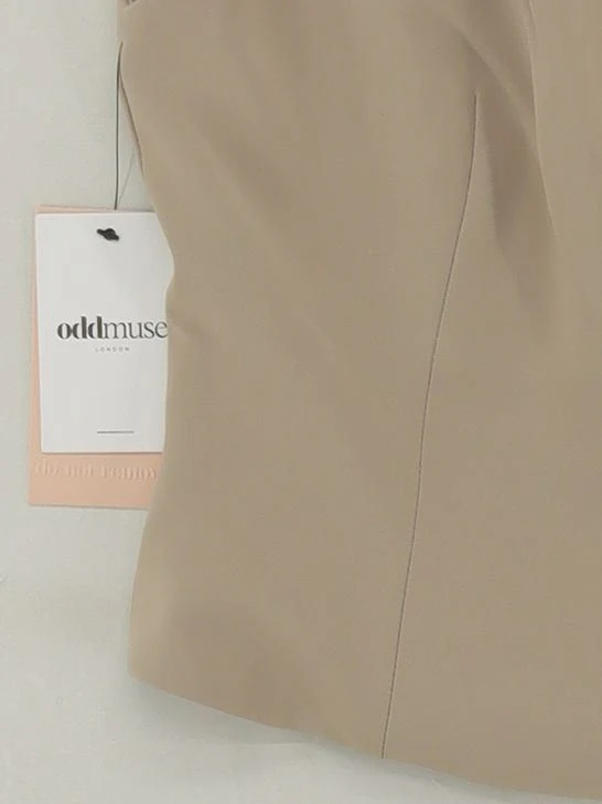 Oddmuse Women's Top M Tan Polyester with Spandex Sleeveless Round Neck Basic - Image 4