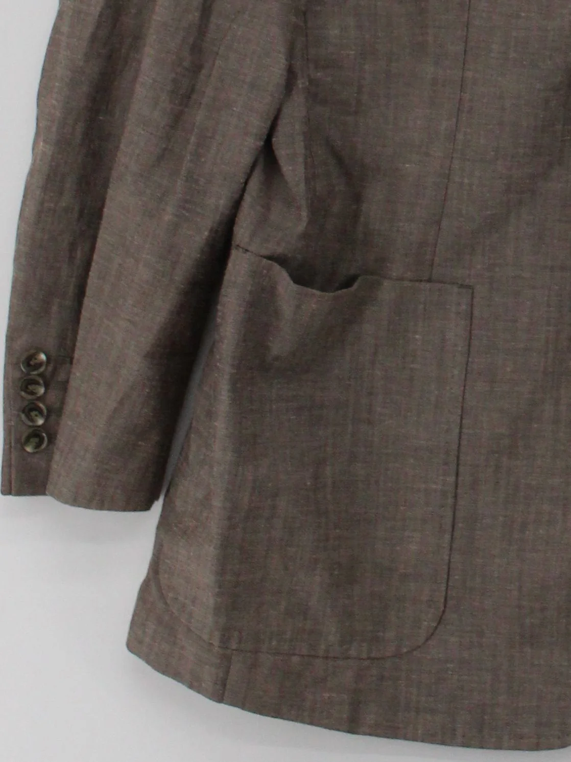 Odermark Men's Blazer Chest: 54 in Brown 100% Linen Overcoat - Image 4