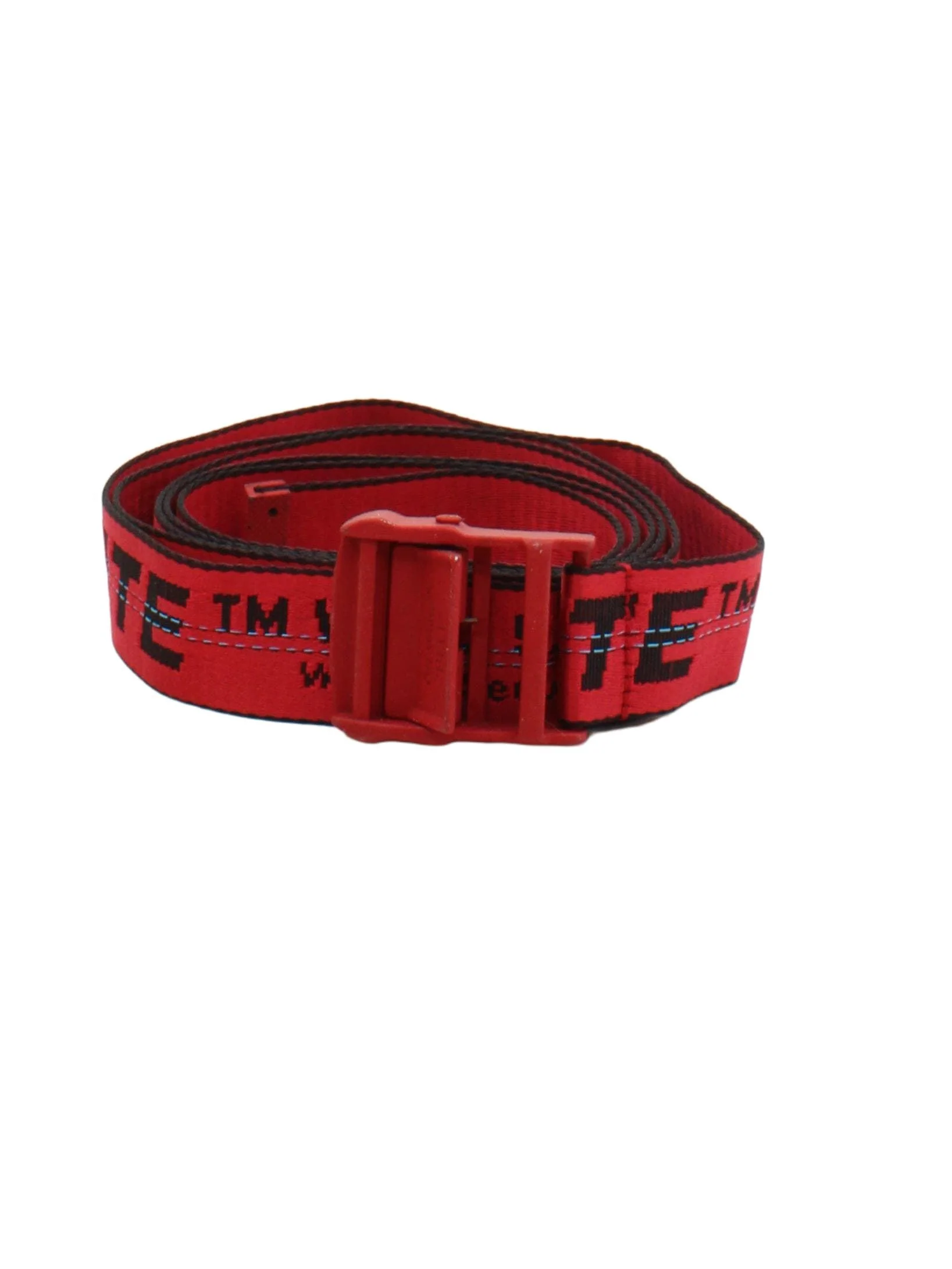 Off-White Men's Belt M Red Graphic 100% Other Dress Belt