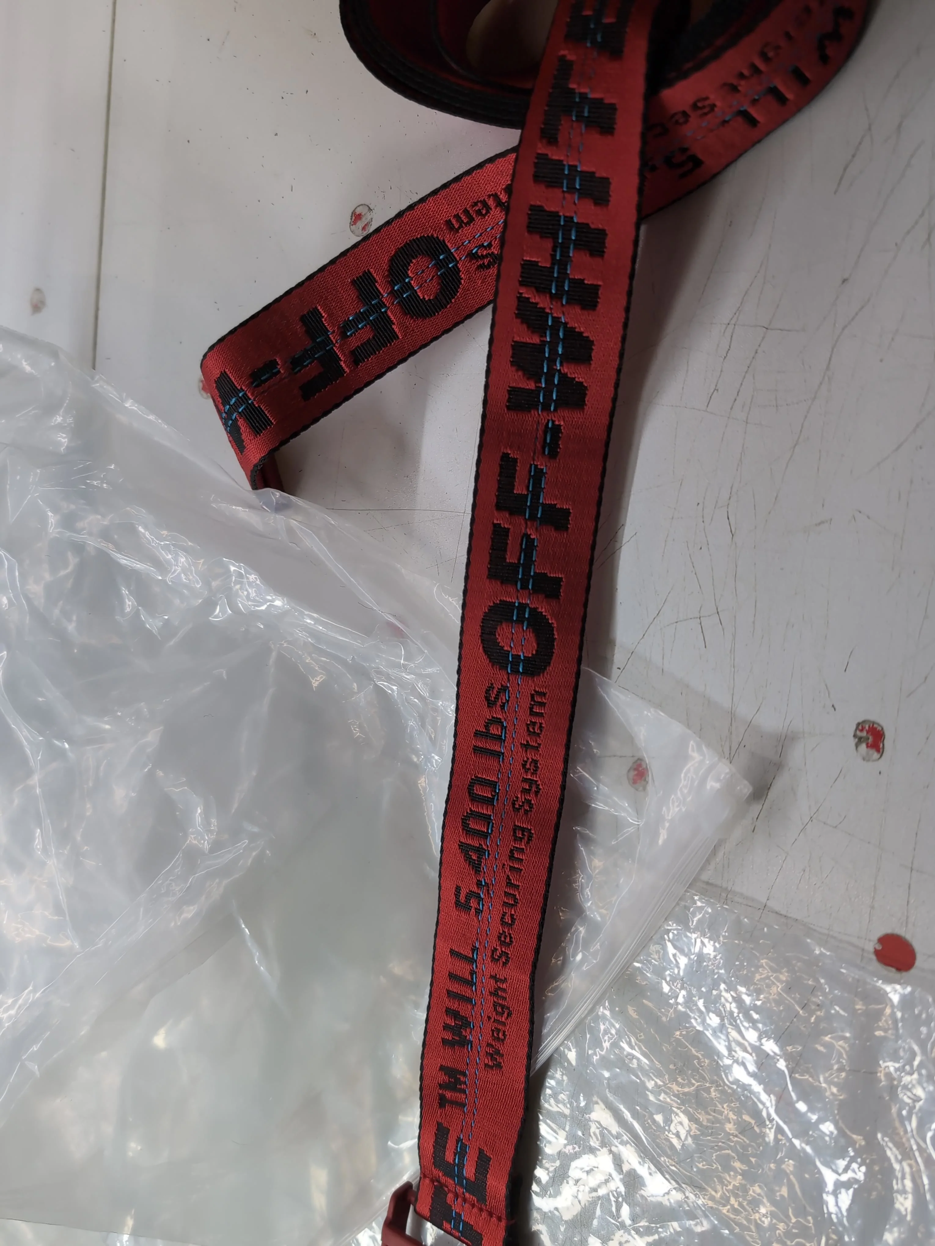 Off-White Men's Belt M Red Graphic 100% Other Dress Belt - Image 6