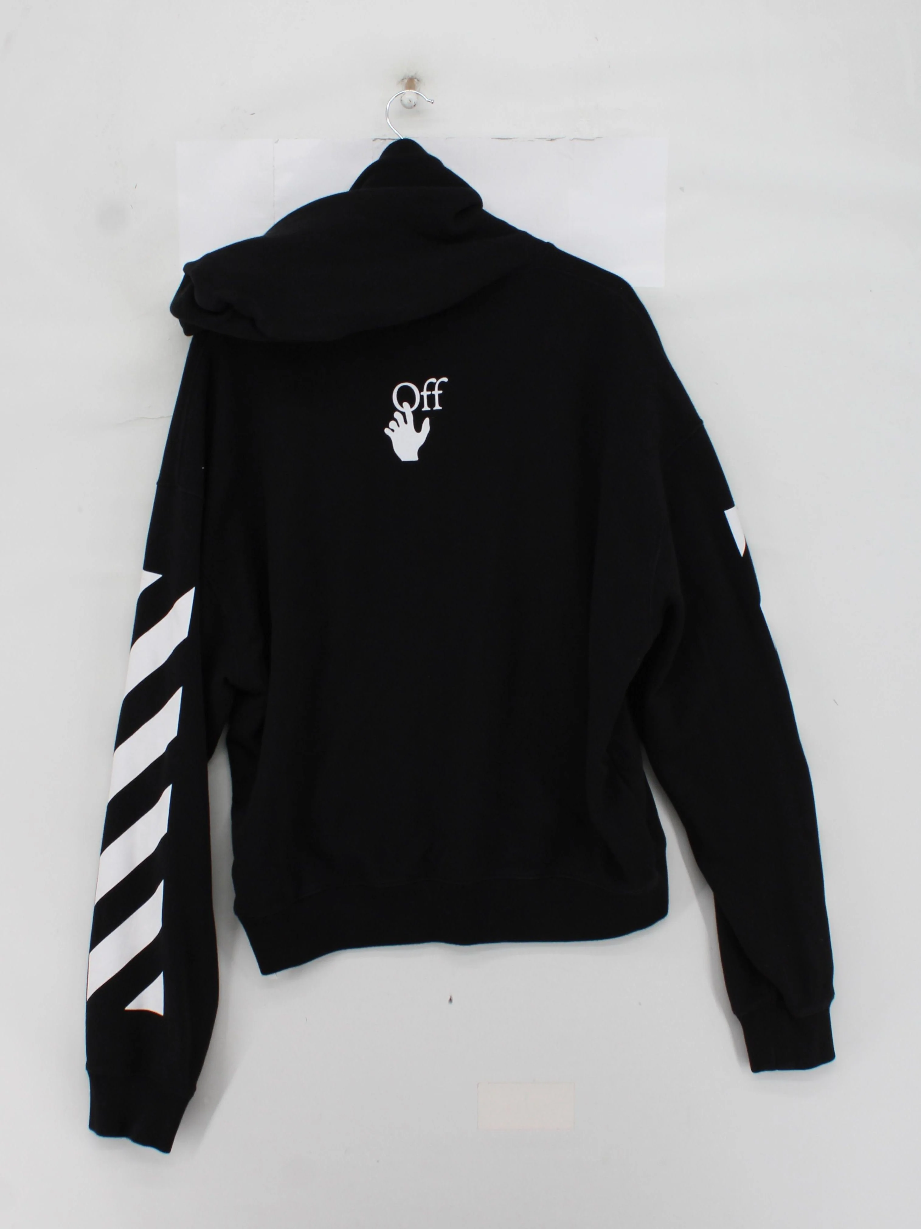 Off-White Men's Hoodie XL Black Graphic Cotton with Elastane Pullover - Image 2