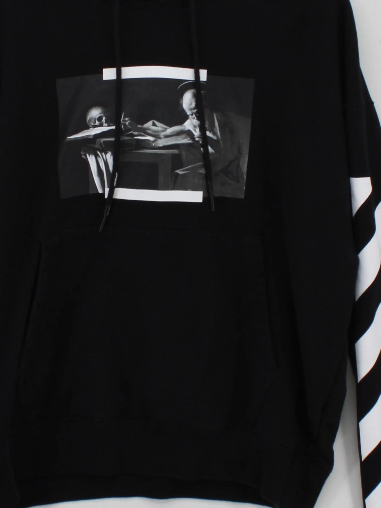 Off-White Men's Hoodie XL Black Graphic Cotton with Elastane Pullover - Image 3