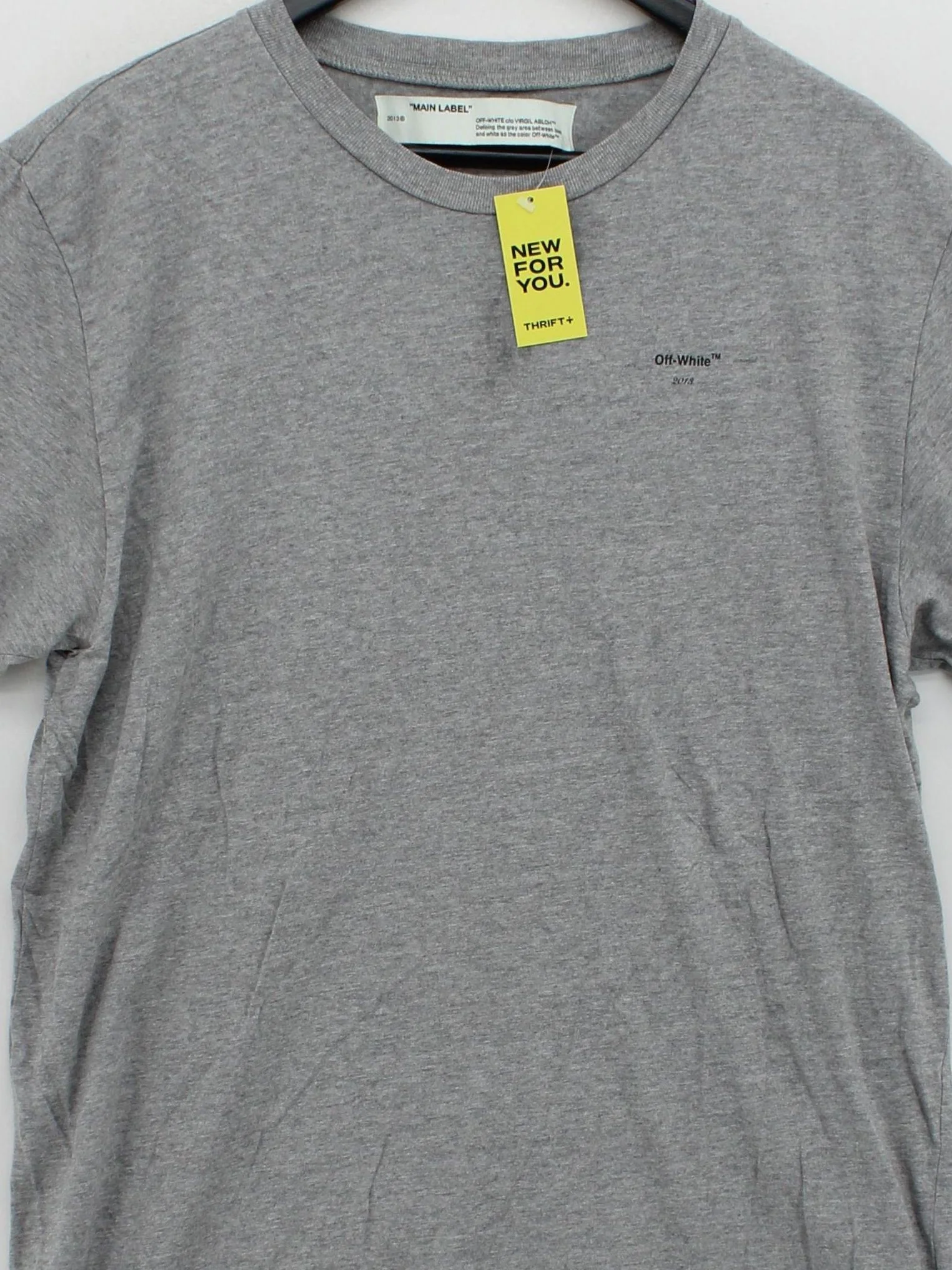 Off-White Men's T-Shirt L Grey 100% Cotton Basic - Image 3