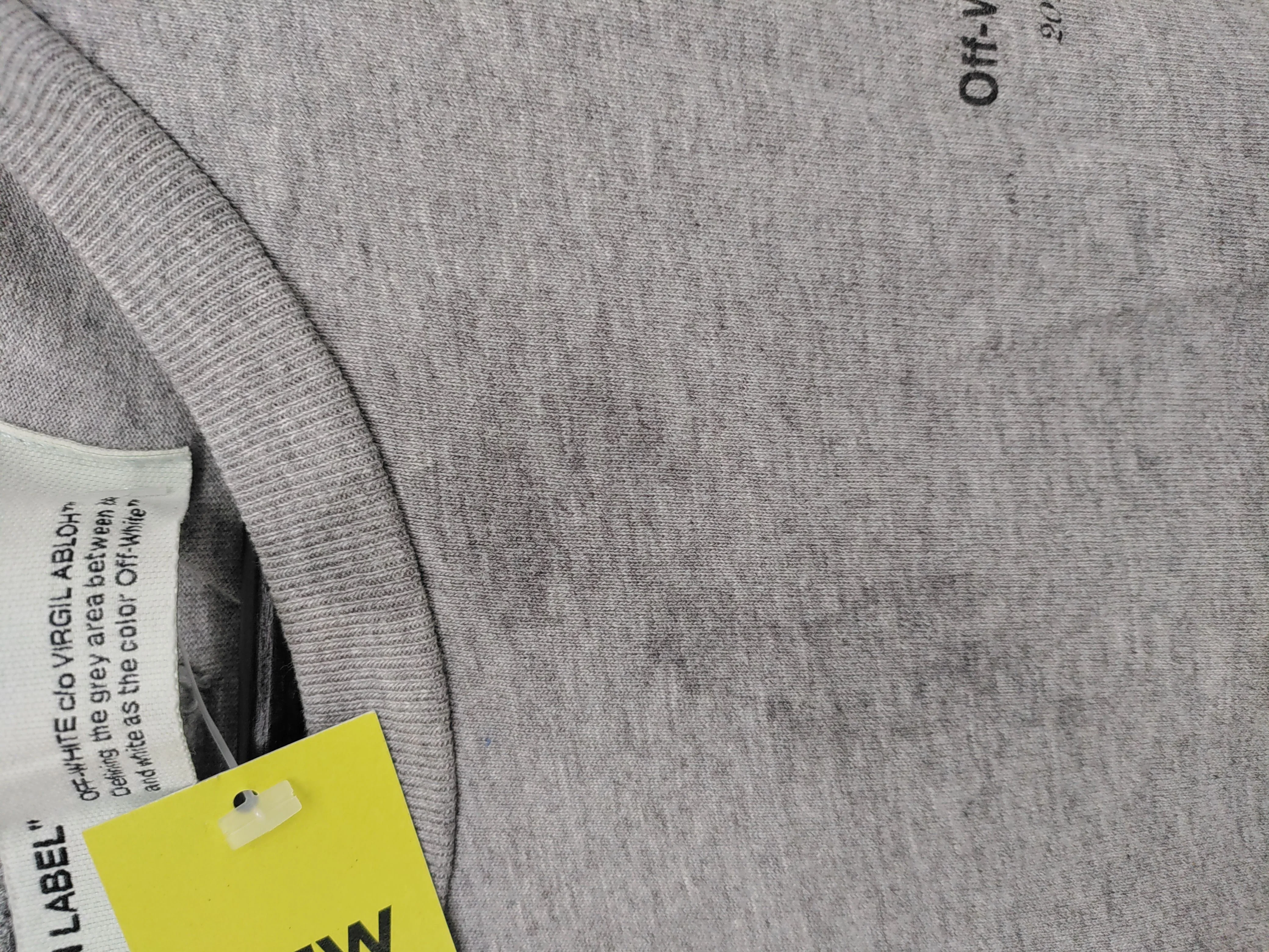 Off-White Men's T-Shirt L Grey 100% Cotton Basic - Image 5