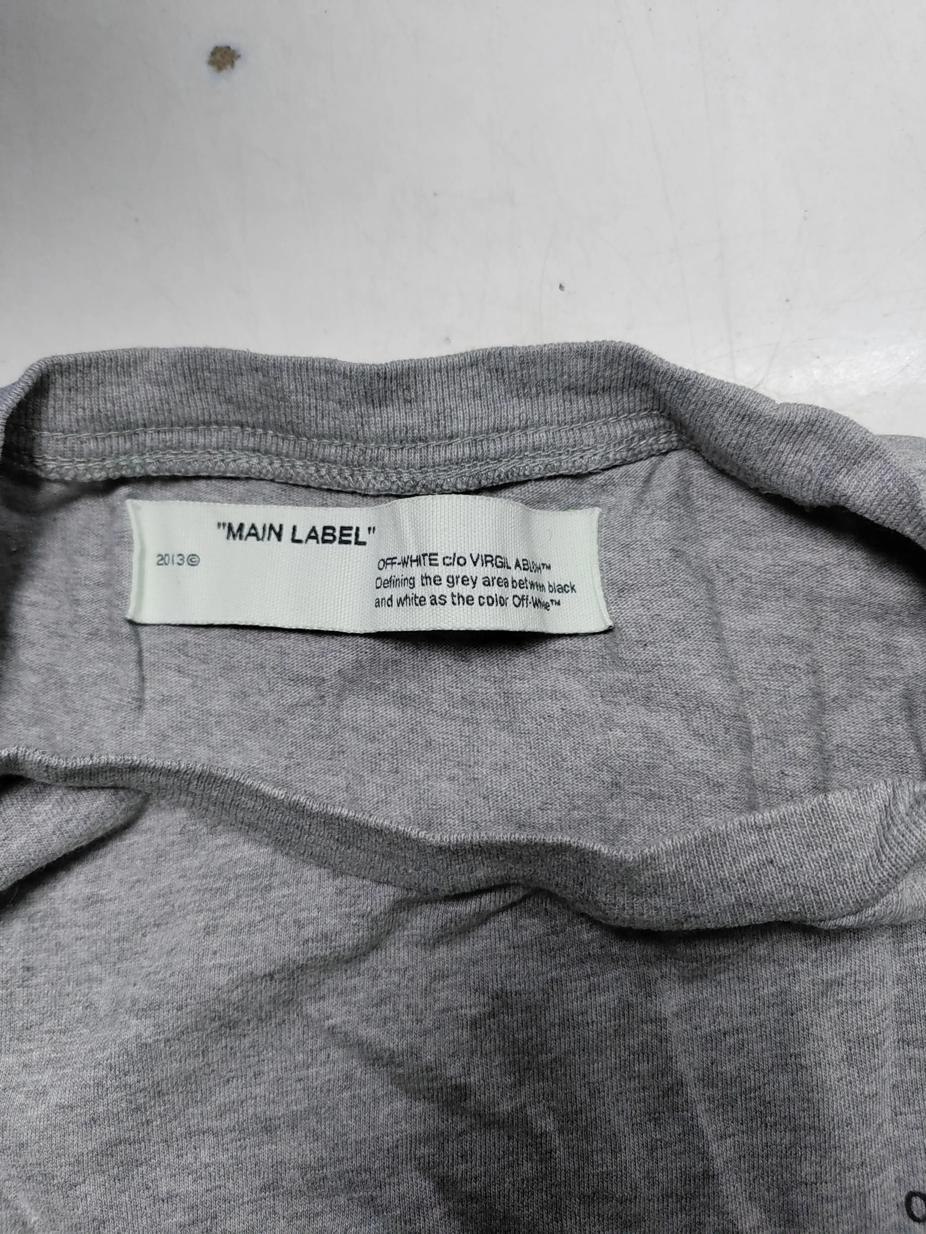 Off-White Men's T-Shirt L Grey 100% Cotton Basic - Image 6