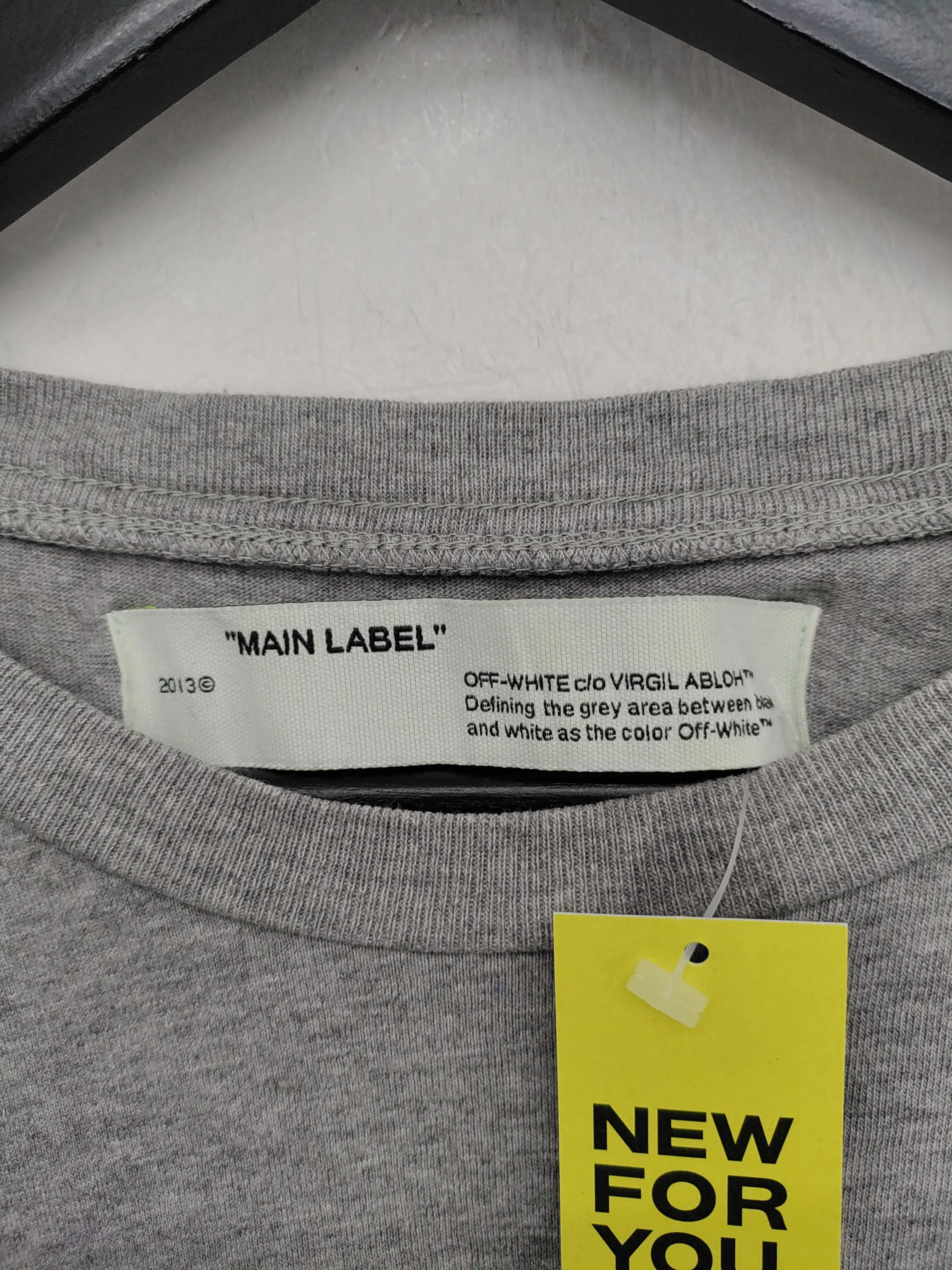 Off-White Men's T-Shirt L Grey 100% Cotton Basic - Image 8