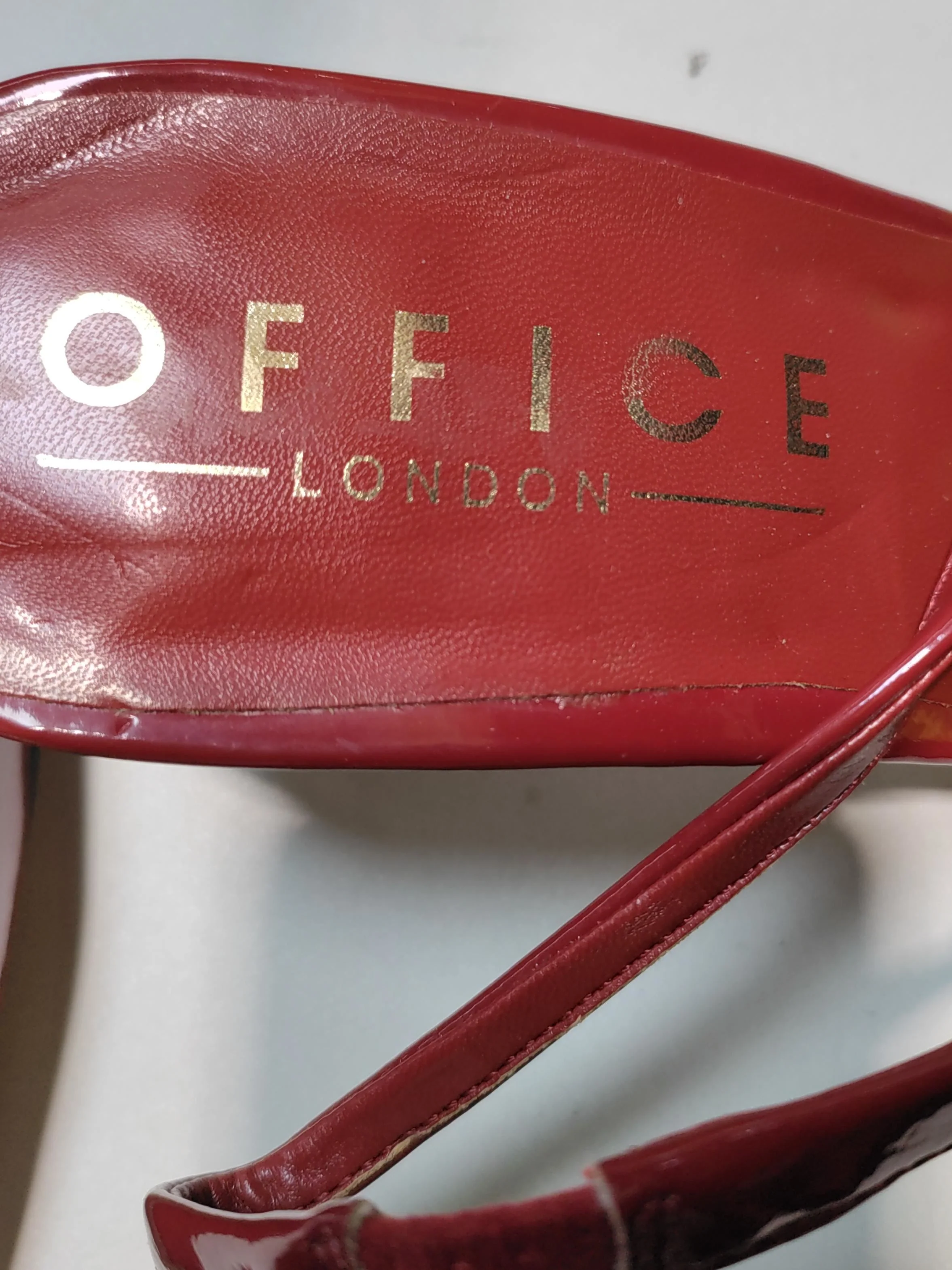 Office Women's Heels UK 5 Red 100% Leather Court - Image 8