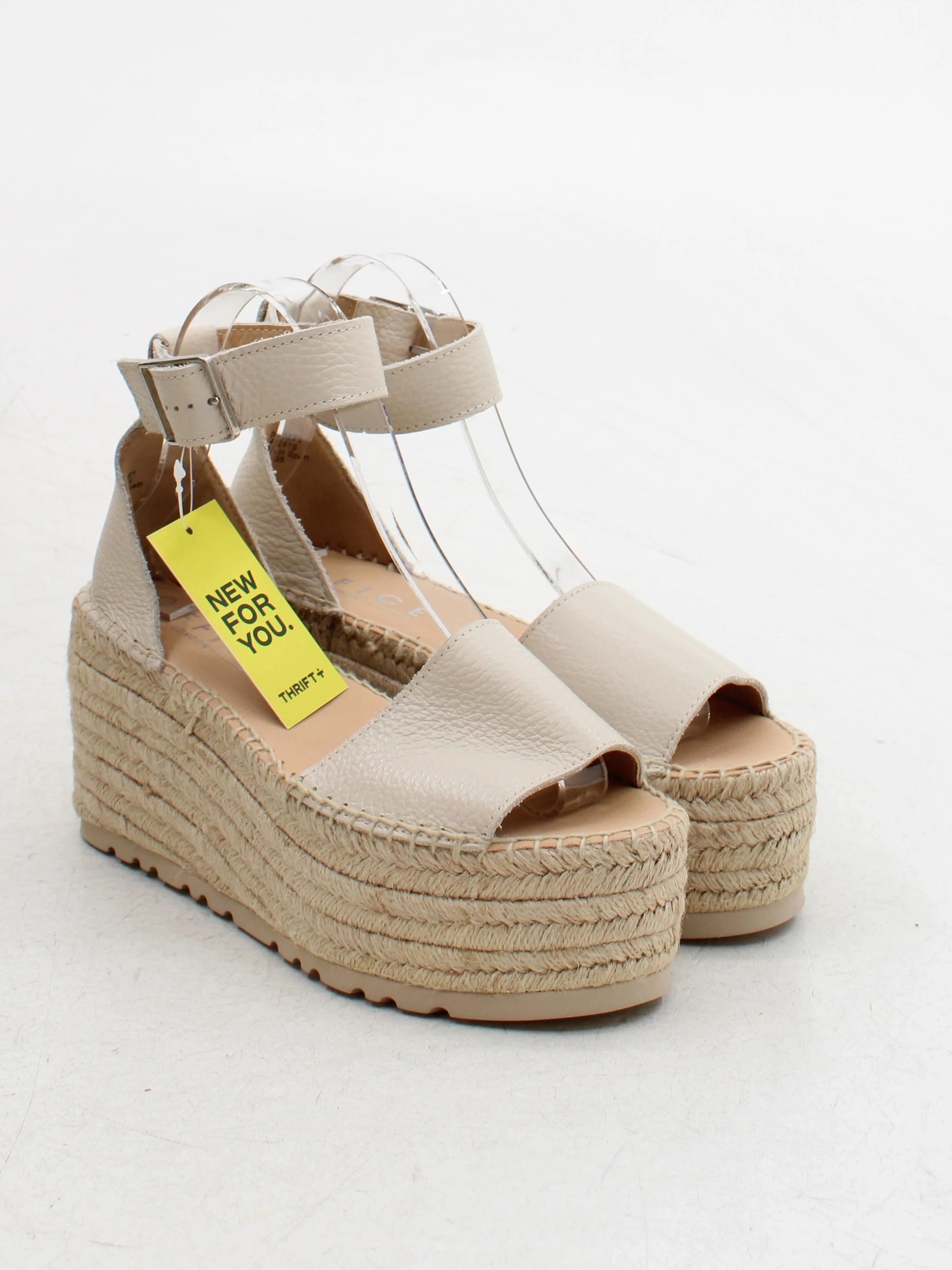 Office Women's Sandals UK 5 Cream 100% Leather Espadrille - Image 4