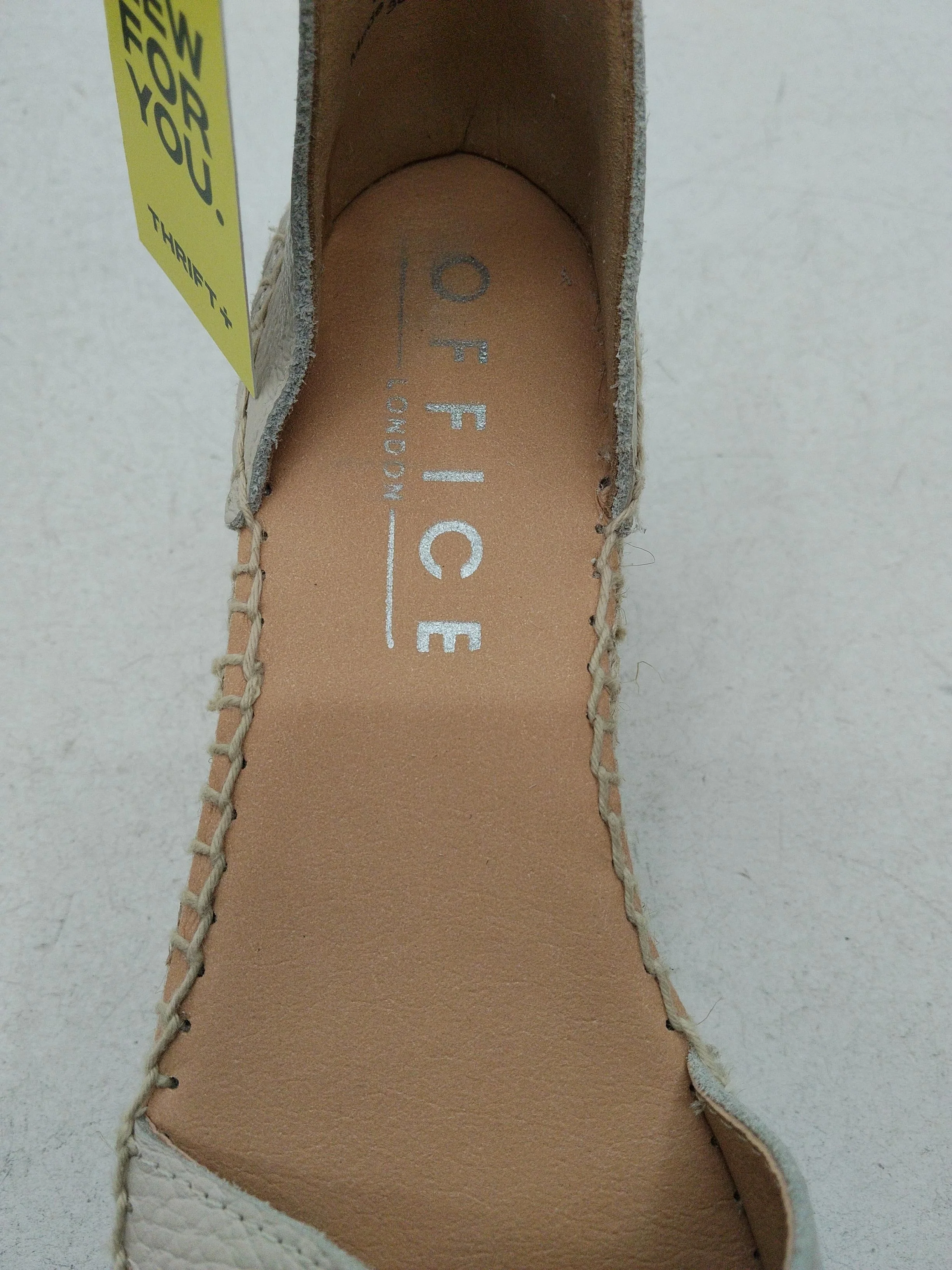 Office Women's Sandals UK 5 Cream 100% Leather Espadrille - Image 6