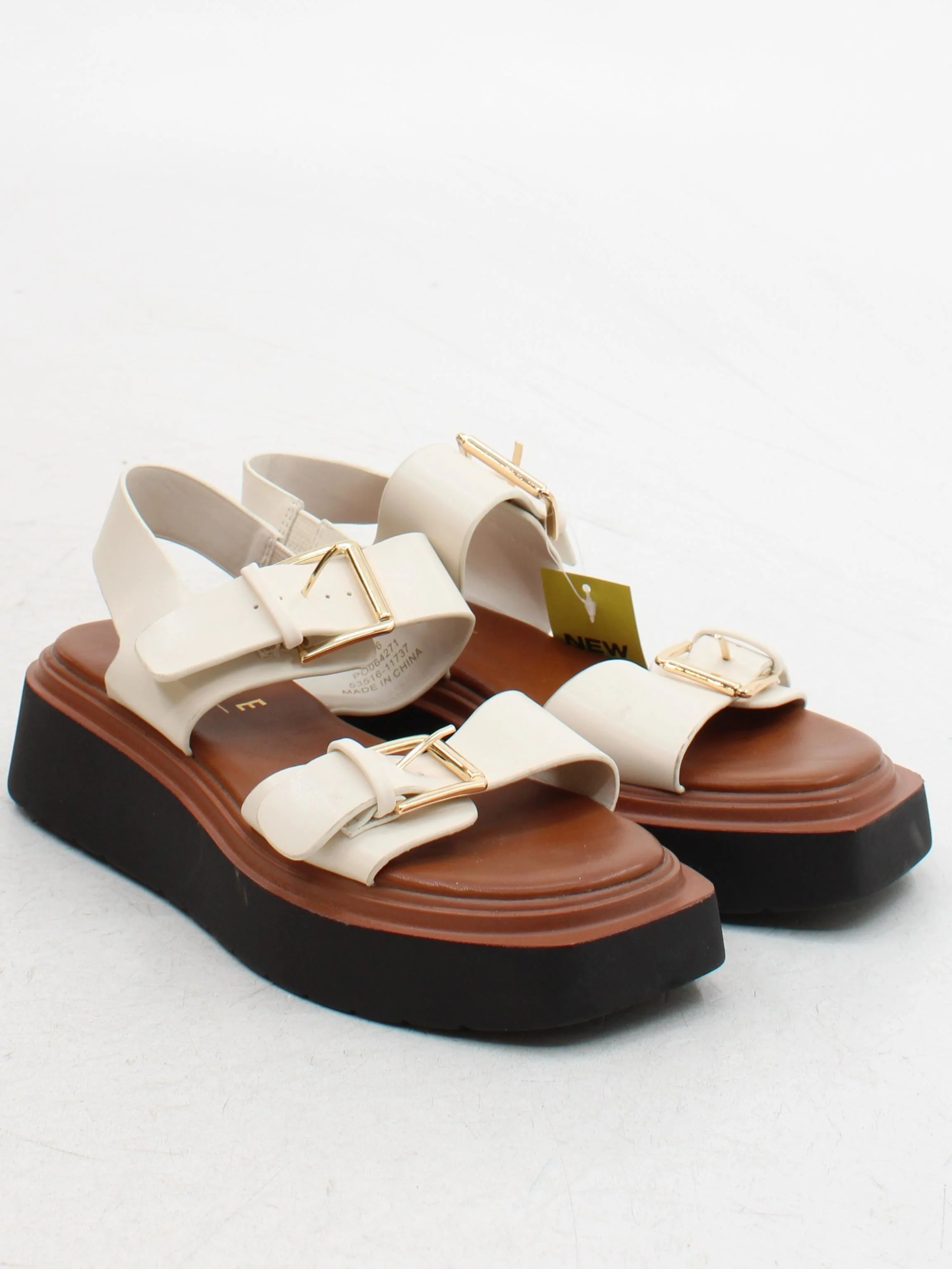 Office Women's Sandals UK 6 Cream 100% Faux Leather Strappy - Image 4