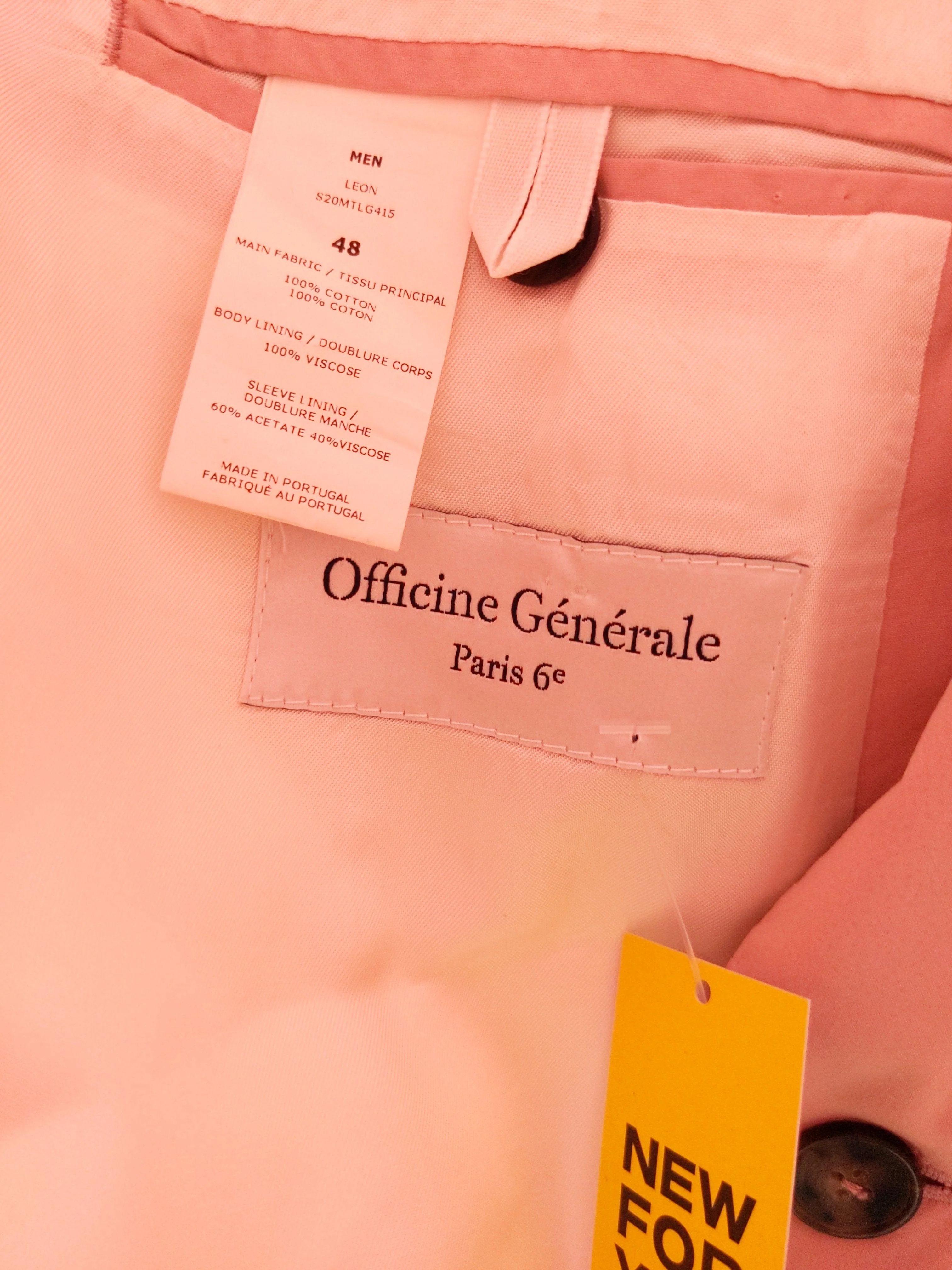 Officine Générale Men's Blazer Chest: 38 in Pink Cotton - Image 7