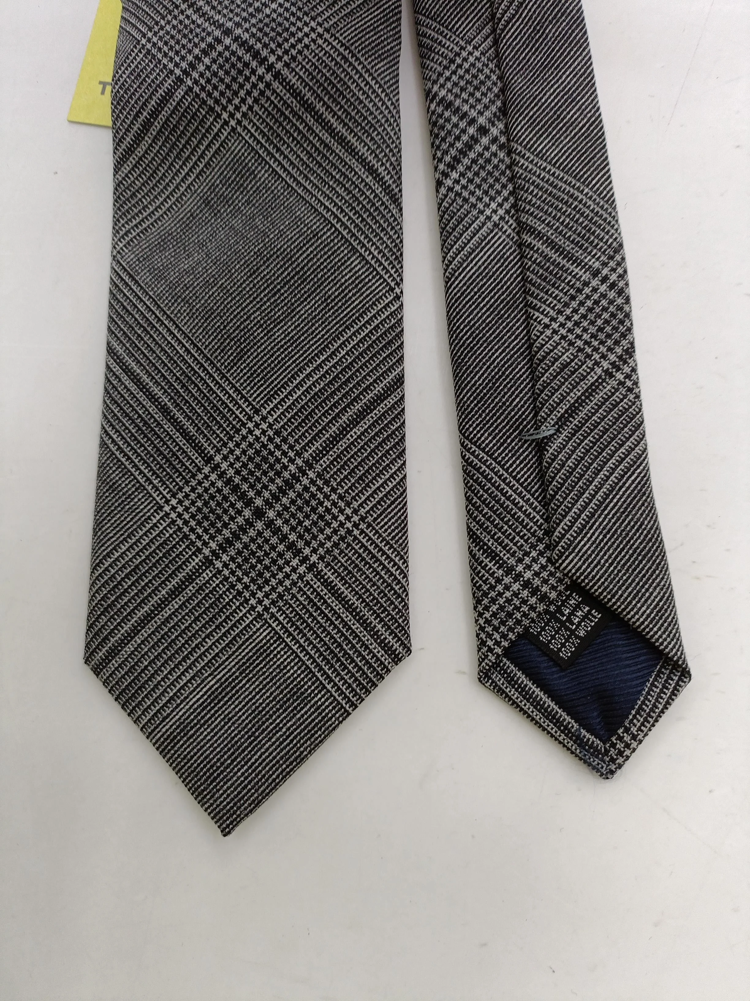 Officine Générale Men's Tie Grey Checkered 100% Wool - Image 4