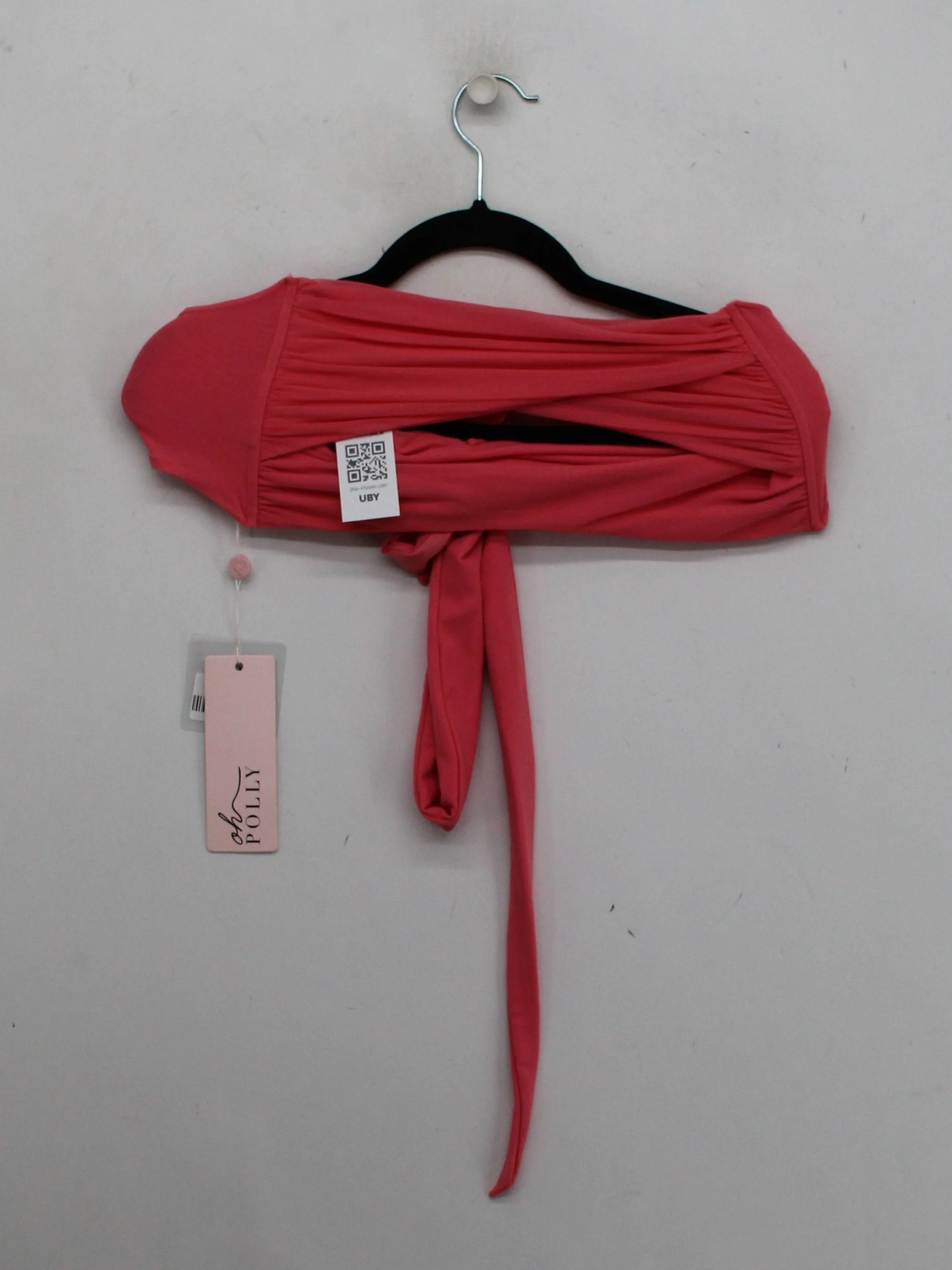 Oh Polly bandeau adjustable strap bikini top in pink - Image 2