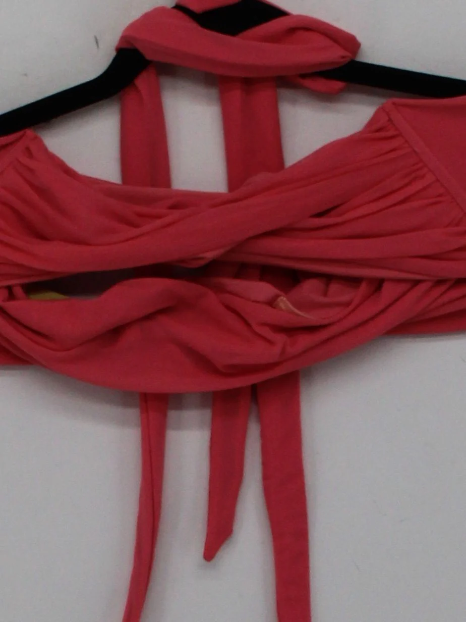 Oh Polly bandeau adjustable strap bikini top in pink - Image 3
