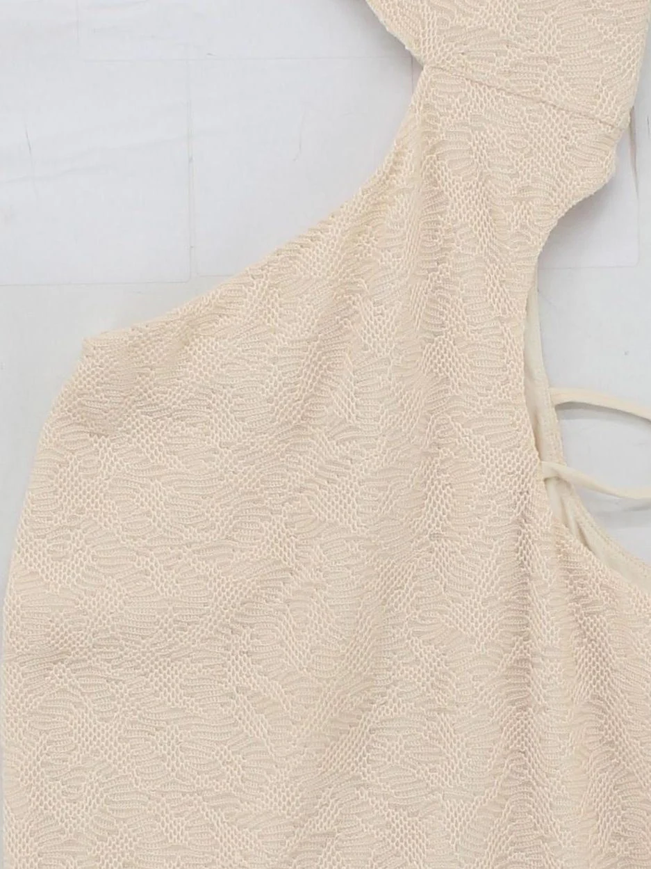 Oh Polly Bodycon Midi Dress UK8 in Cream - Image 3