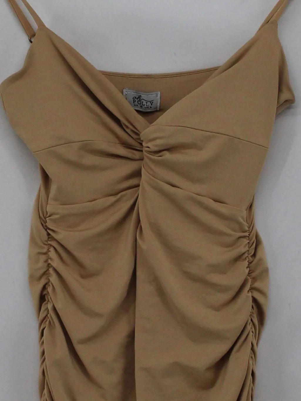 Oh Polly Bodycon Mini Dress UK10 in Tan - Image 3