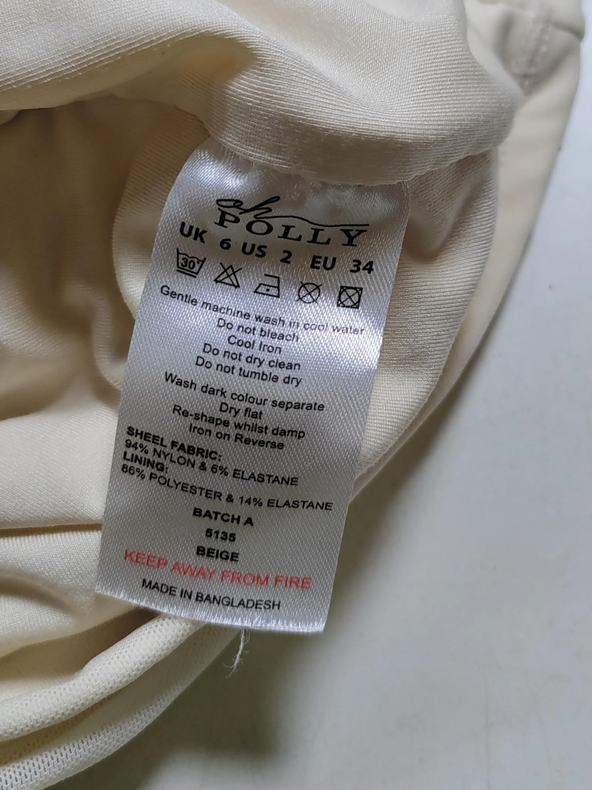 Oh Polly Bodycon Mini Dress UK6 in Cream - Image 6