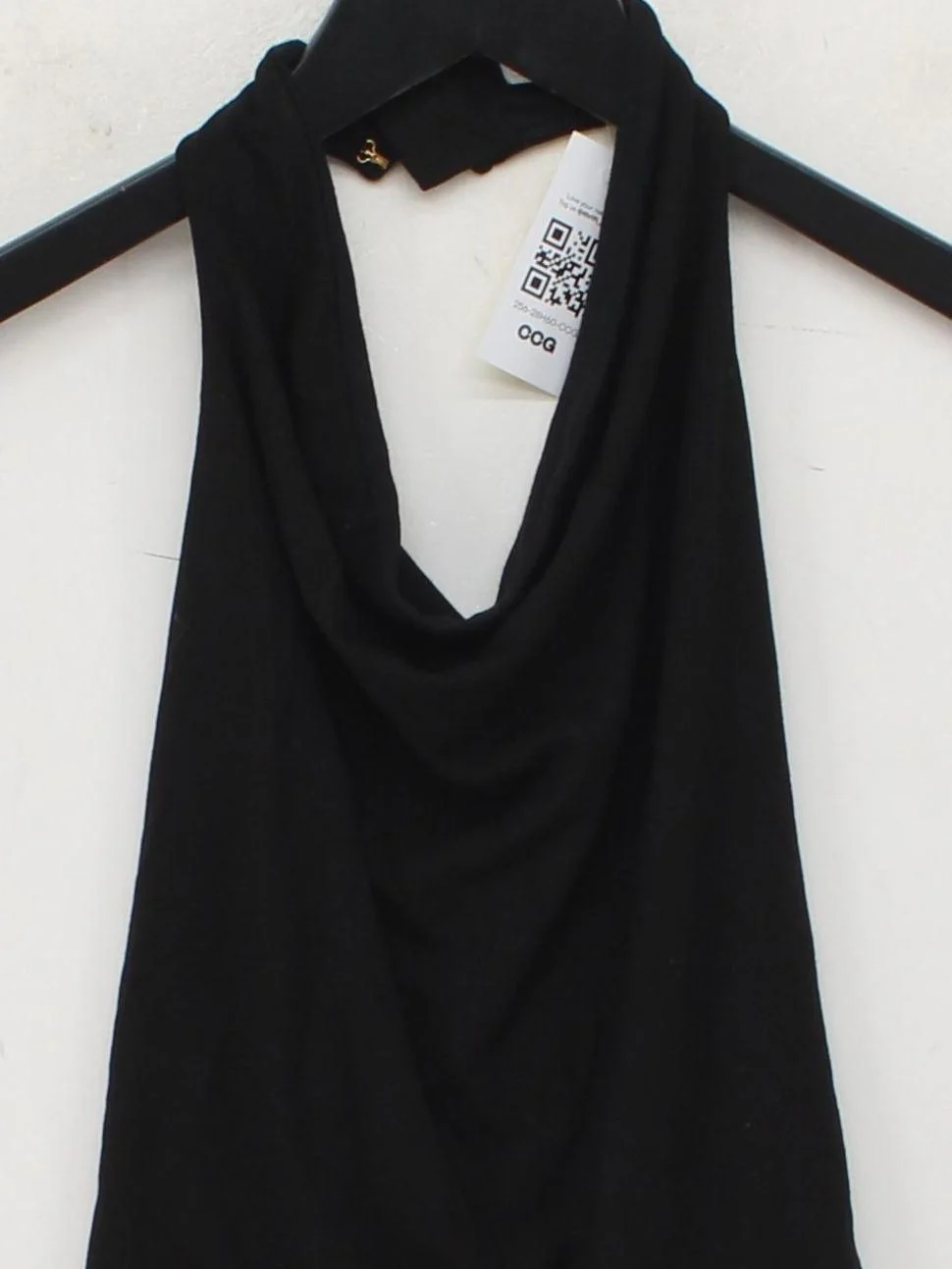 Oh Polly Women's Top L Black Lyocell Modal with Elastane Sleeveless V-Neck Basic - Image 3