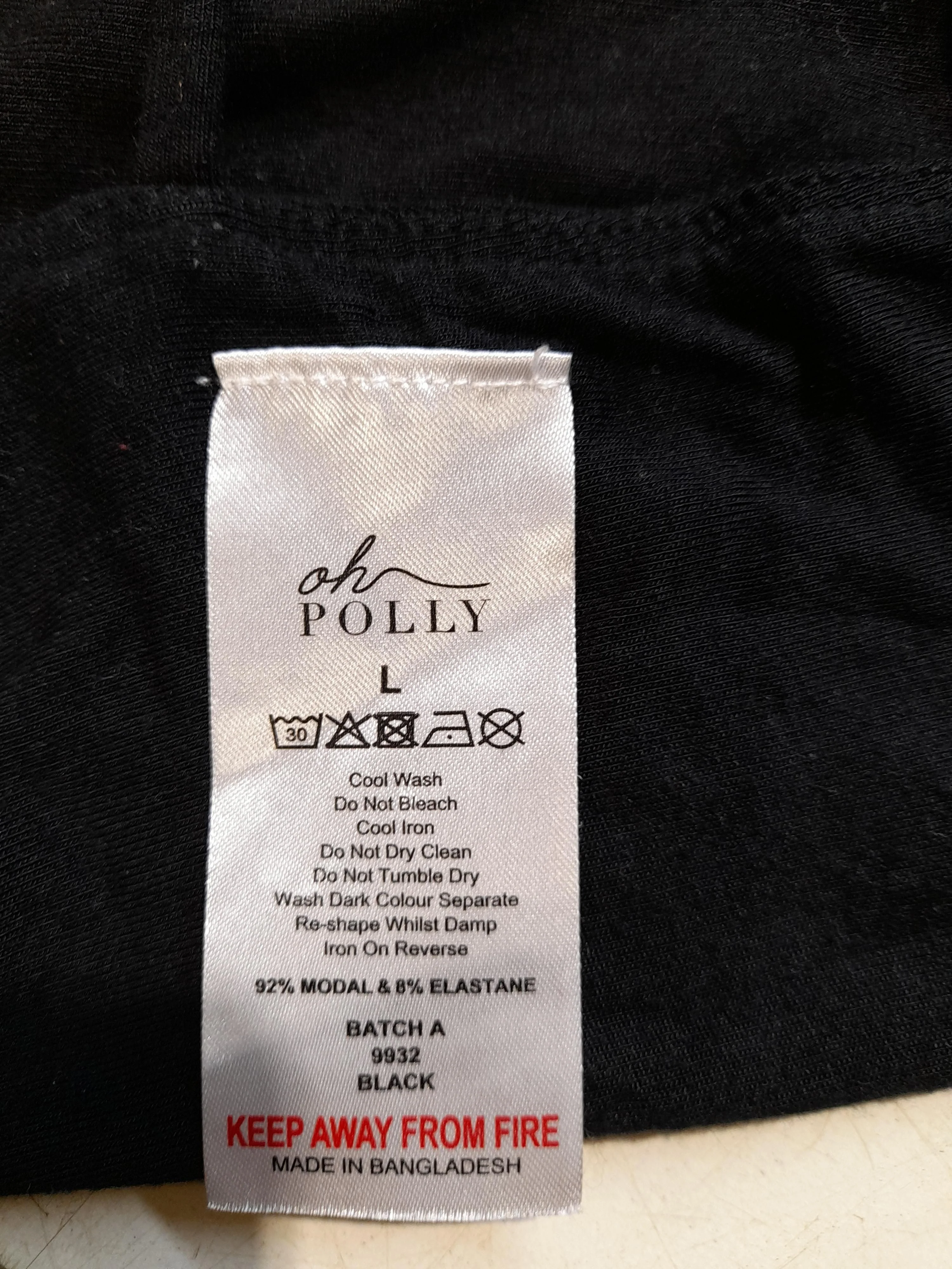 Oh Polly Women's Top L Black Lyocell Modal with Elastane Sleeveless V-Neck Basic - Image 6