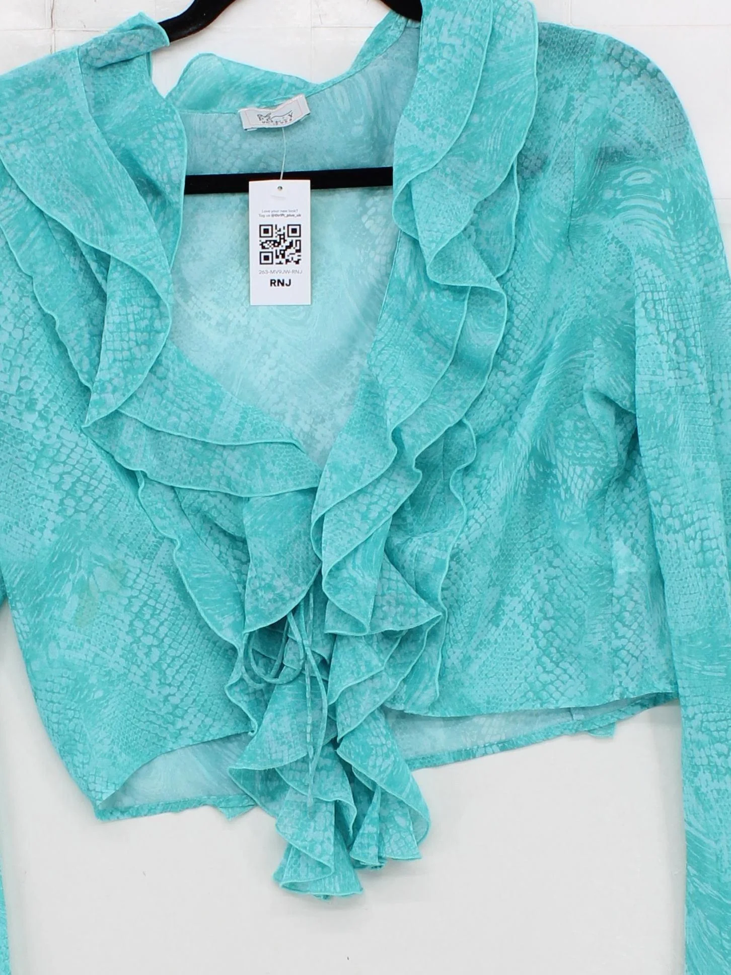 Oh Polly Women's Top M Green 100% Polyester Cropped - Image 3