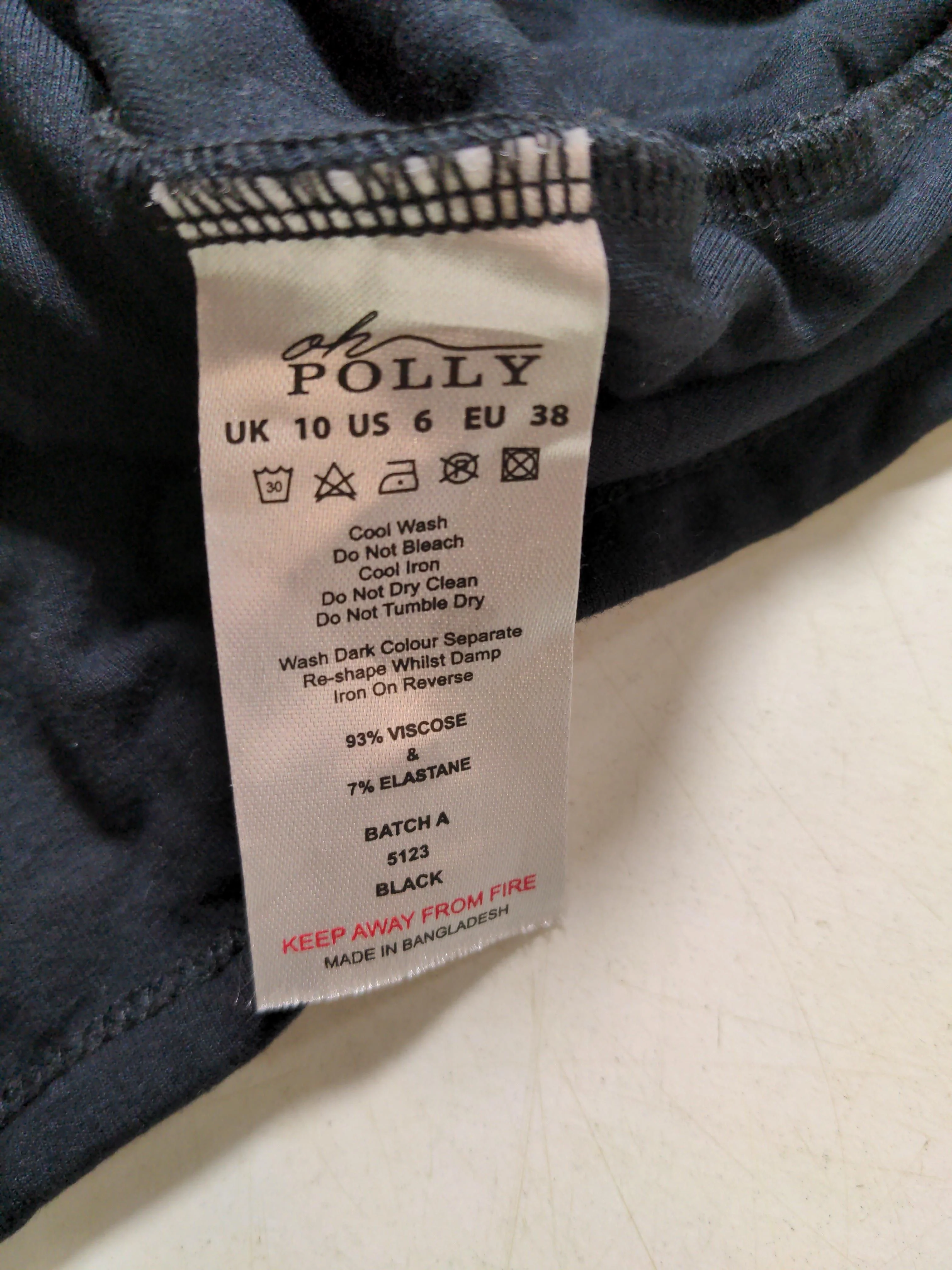 Oh Polly Women's Top UK 10 Black Viscose with Elastane Basic - Image 6