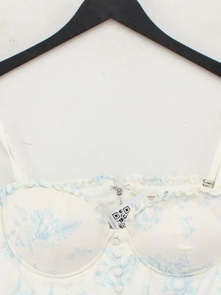 Oh Polly Women's Top UK 10 White Cotton with Elastane Cropped - Image 3