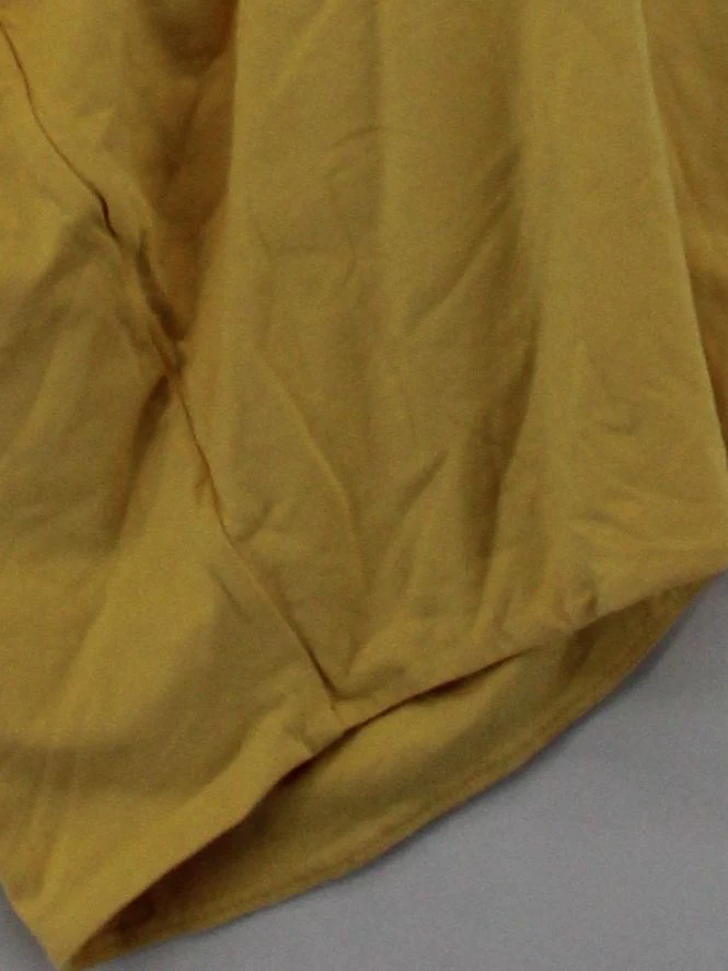 Oh Polly Women's Top UK 10 Yellow Cotton with Elastane Sleeveless V-Neck Cropped - Image 4