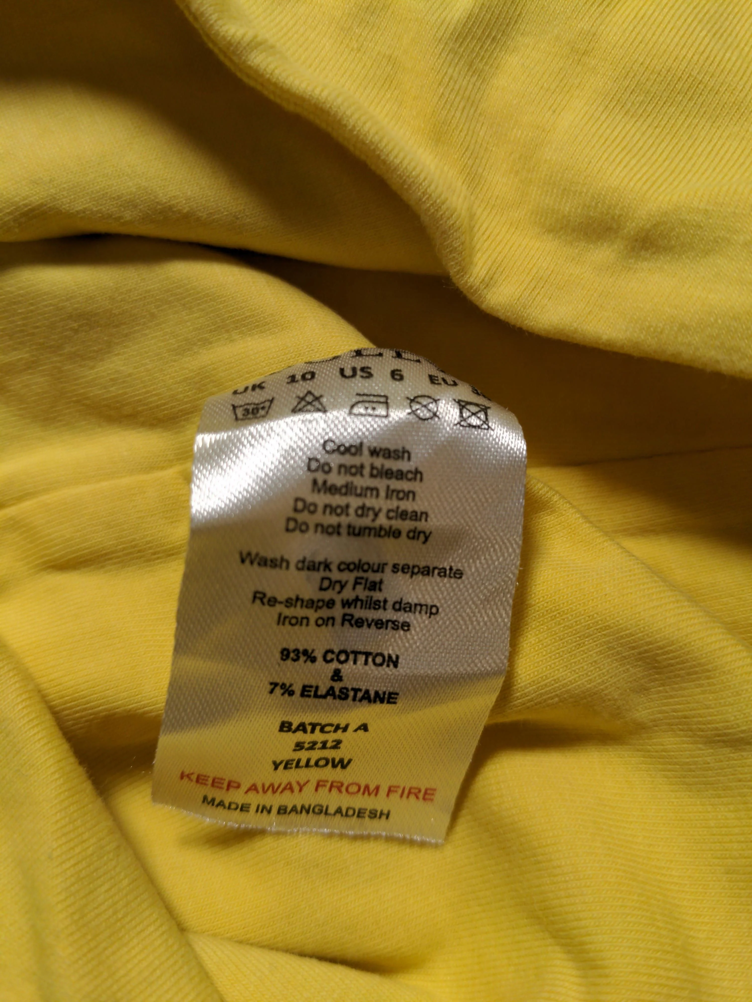 Oh Polly Women's Top UK 10 Yellow Cotton with Elastane Sleeveless V-Neck Cropped - Image 6