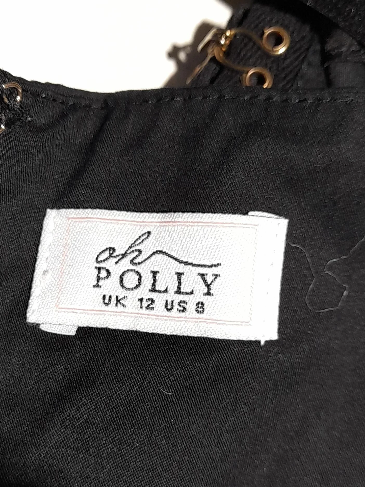 Oh Polly Women's Top UK 12 Black Cotton with Nylon, Elastane Cropped - Image 5
