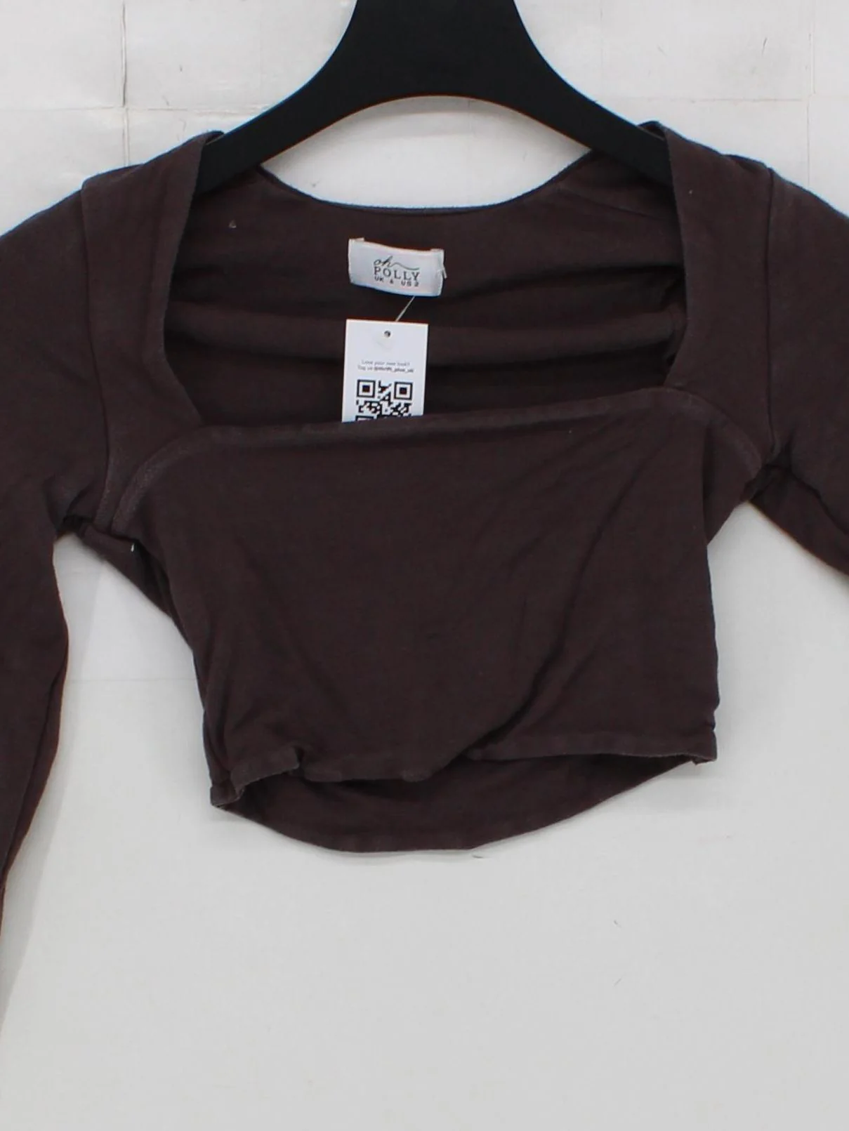 Oh Polly Women's Top UK 6 Brown Lyocell Modal with Elastane Cropped - Image 3