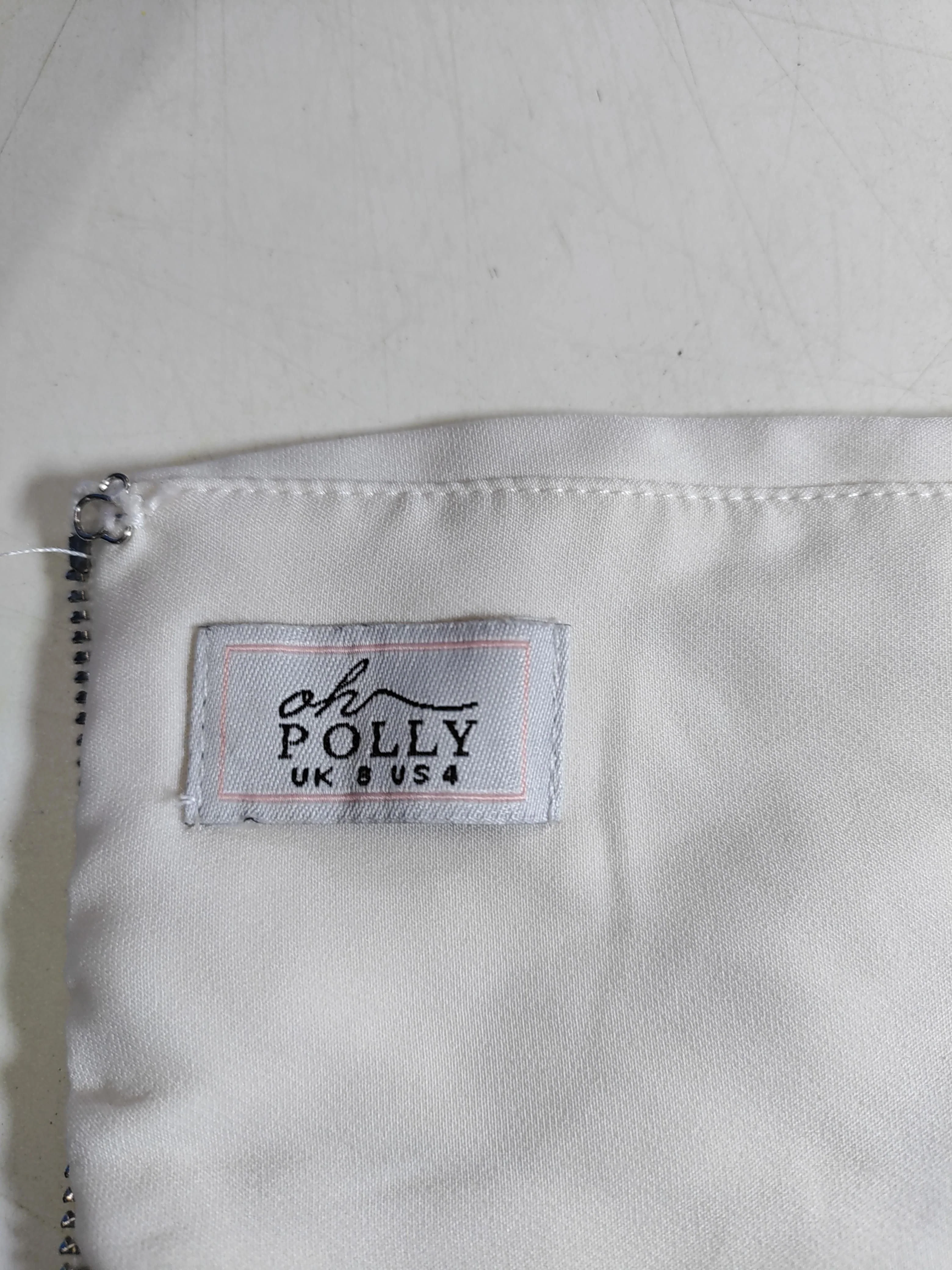 Oh Polly Women's Top UK 8 Cream Polyester with Elastane Cropped - Image 5