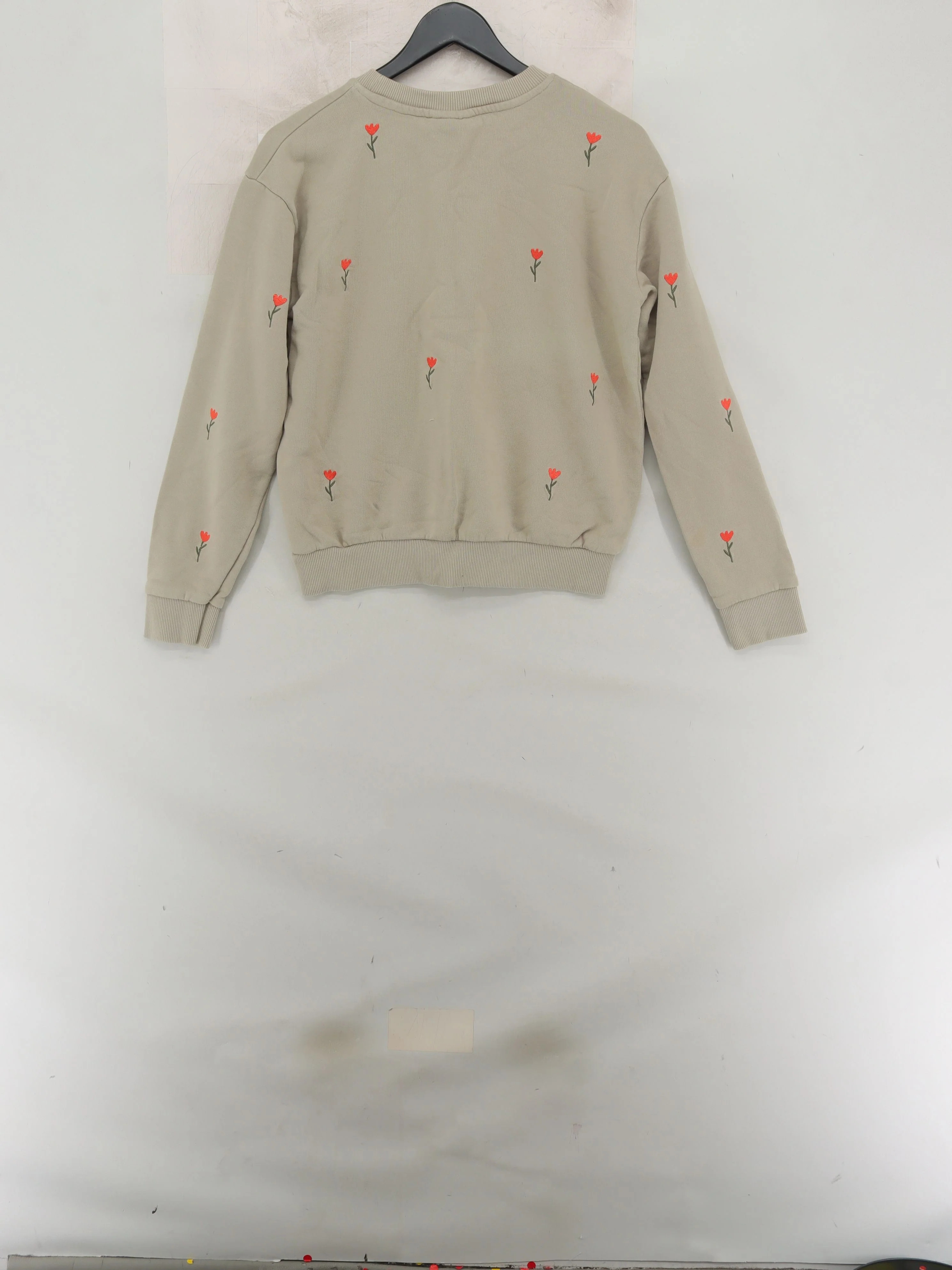 OLIVE AND FRANK Women's Hoodie S Cream Floral 100% Cotton Pullover - Image 2