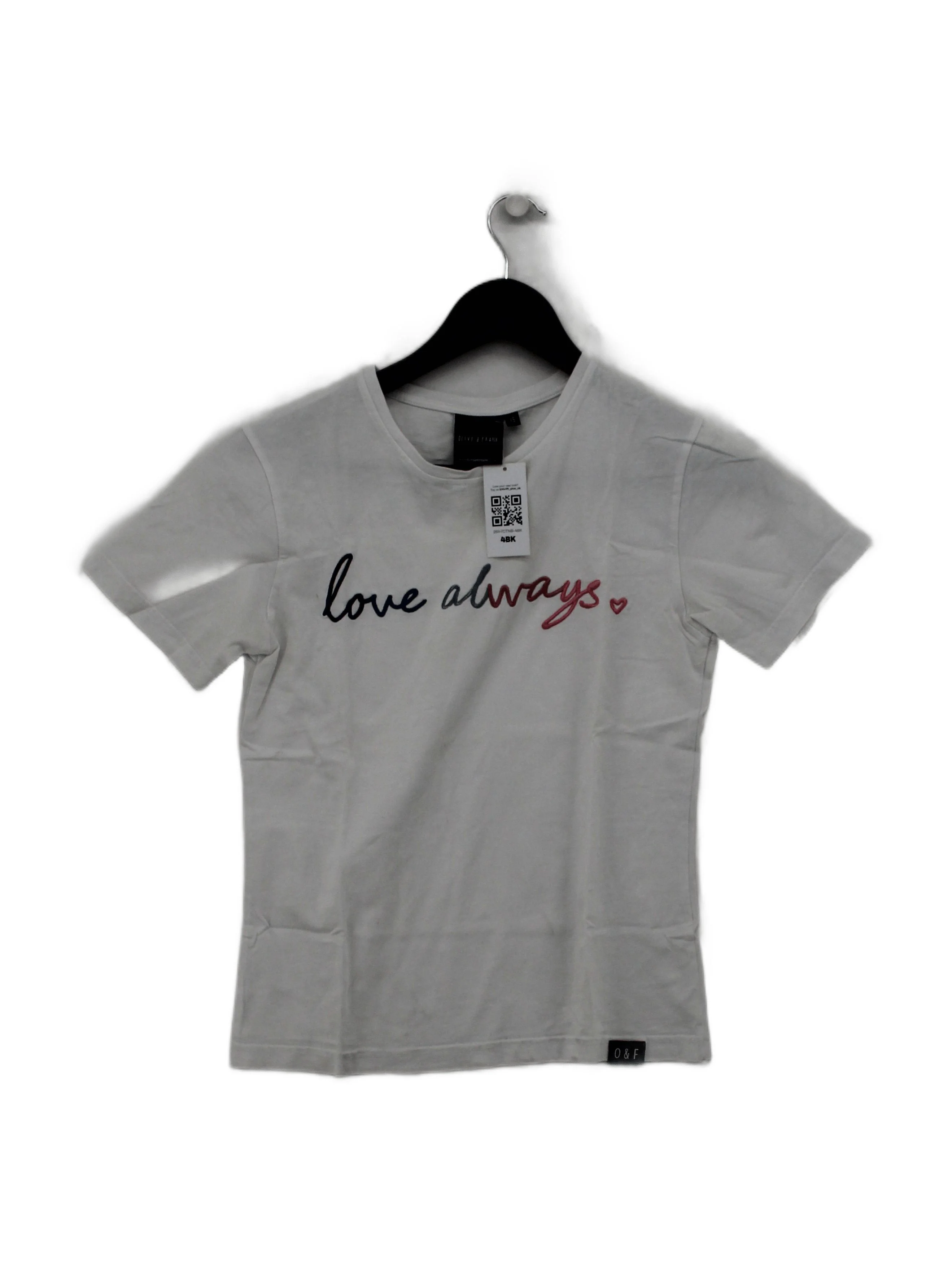 OLIVE AND FRANK Women's T-Shirt XS White 100% Cotton Basic