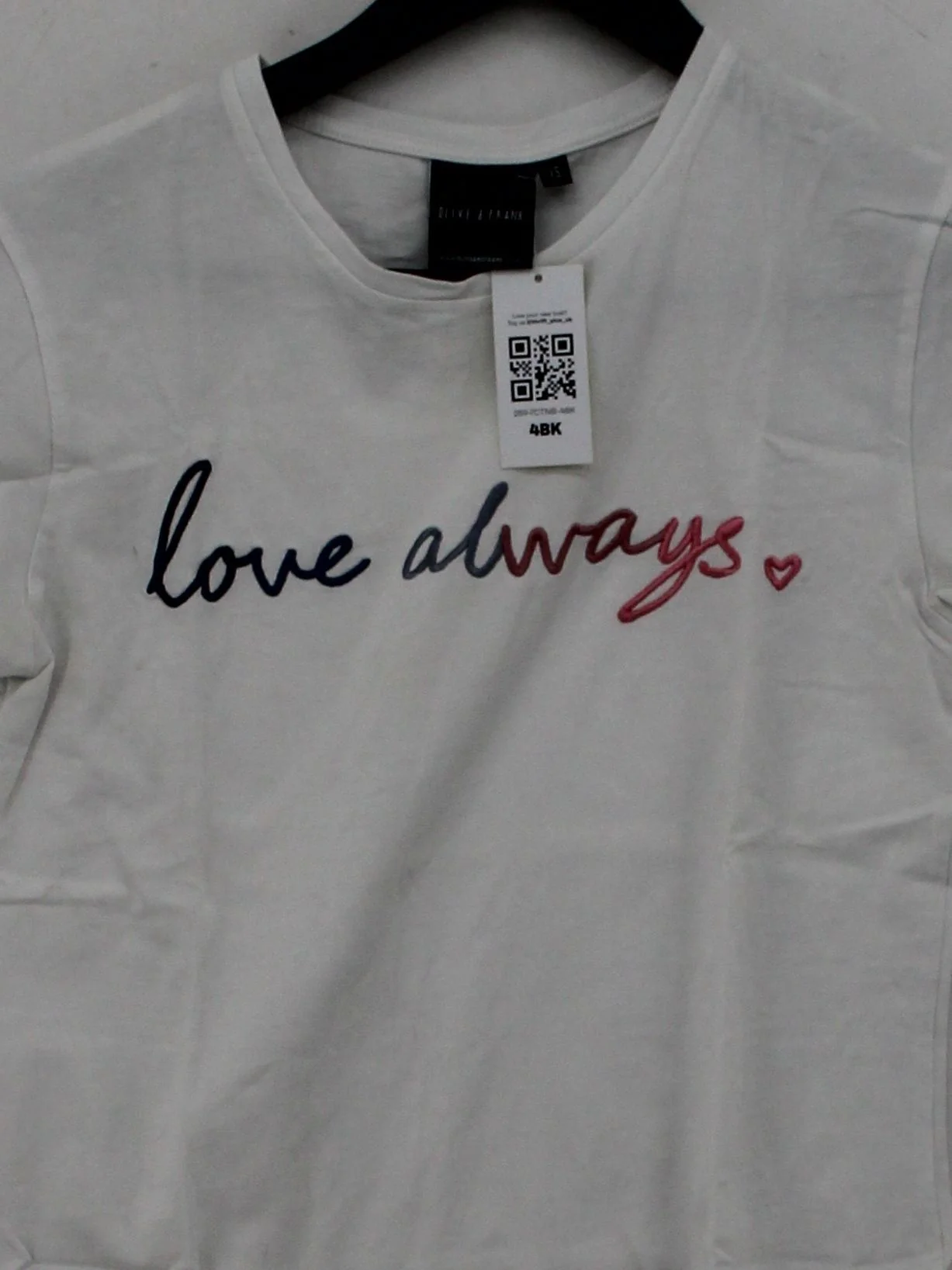 OLIVE AND FRANK Women's T-Shirt XS White 100% Cotton Basic - Image 3
