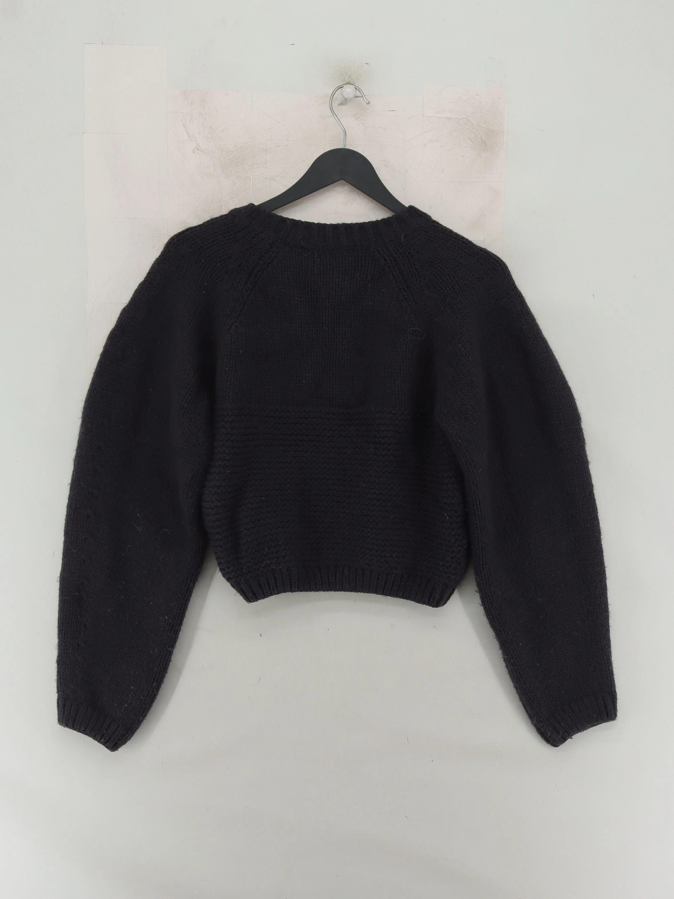 Olive Women's Cardigan S Black Wool with Polyester Round Neck Cardigan - Image 2