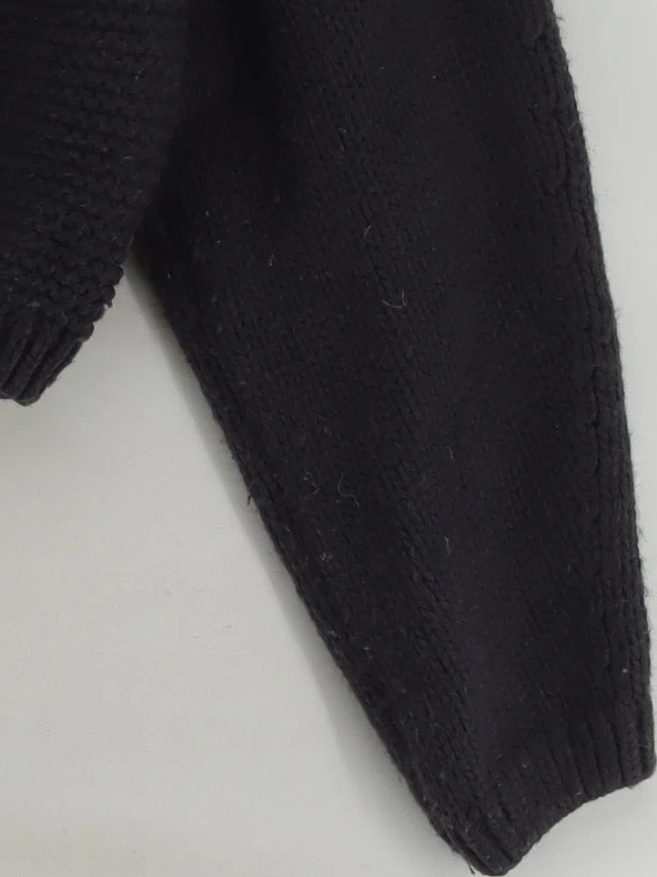 Olive Women's Cardigan S Black Wool with Polyester Round Neck Cardigan - Image 4
