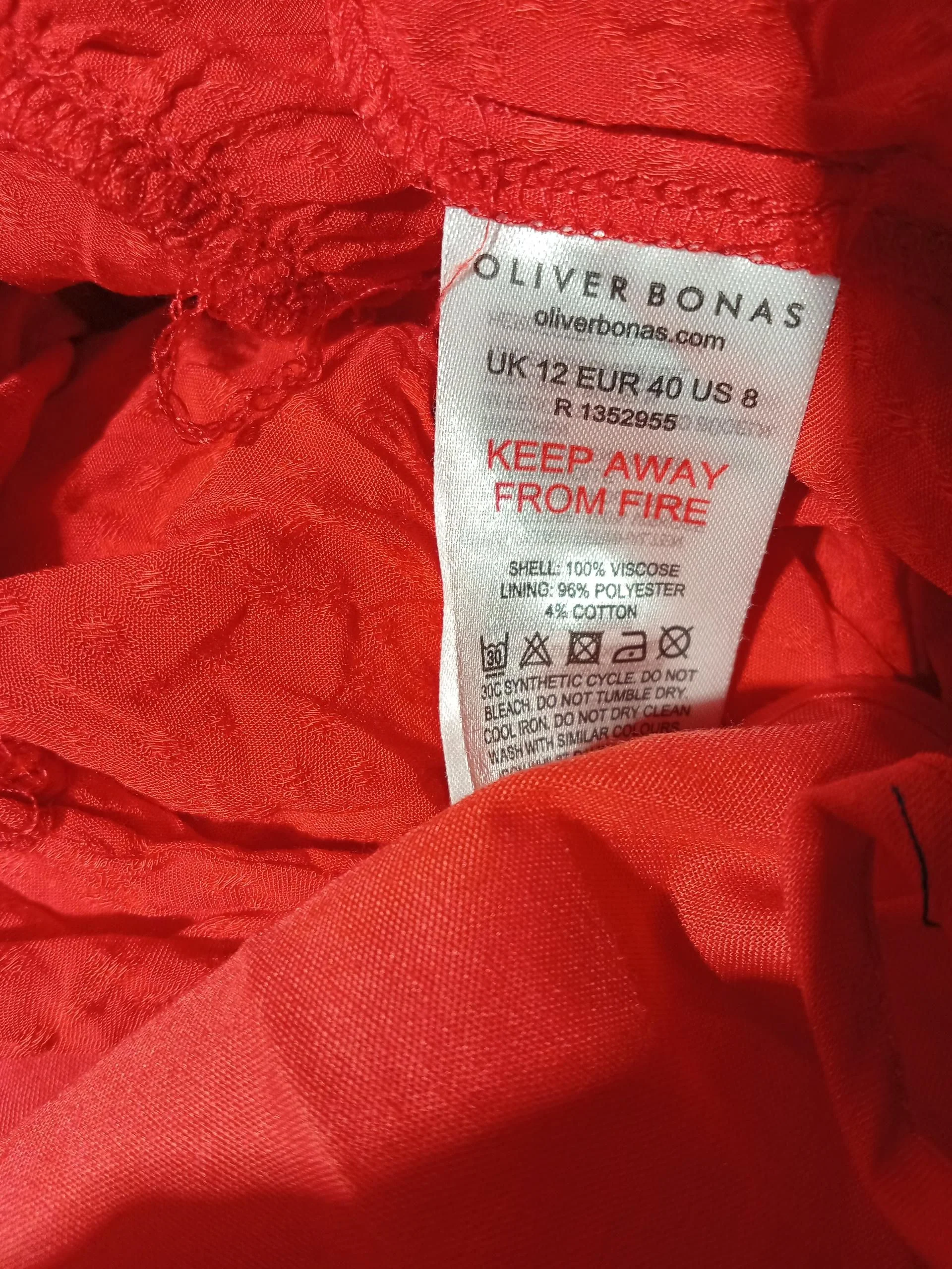 Oliver Bonas Jumper Mini Dress UK12 in Red - Image 6