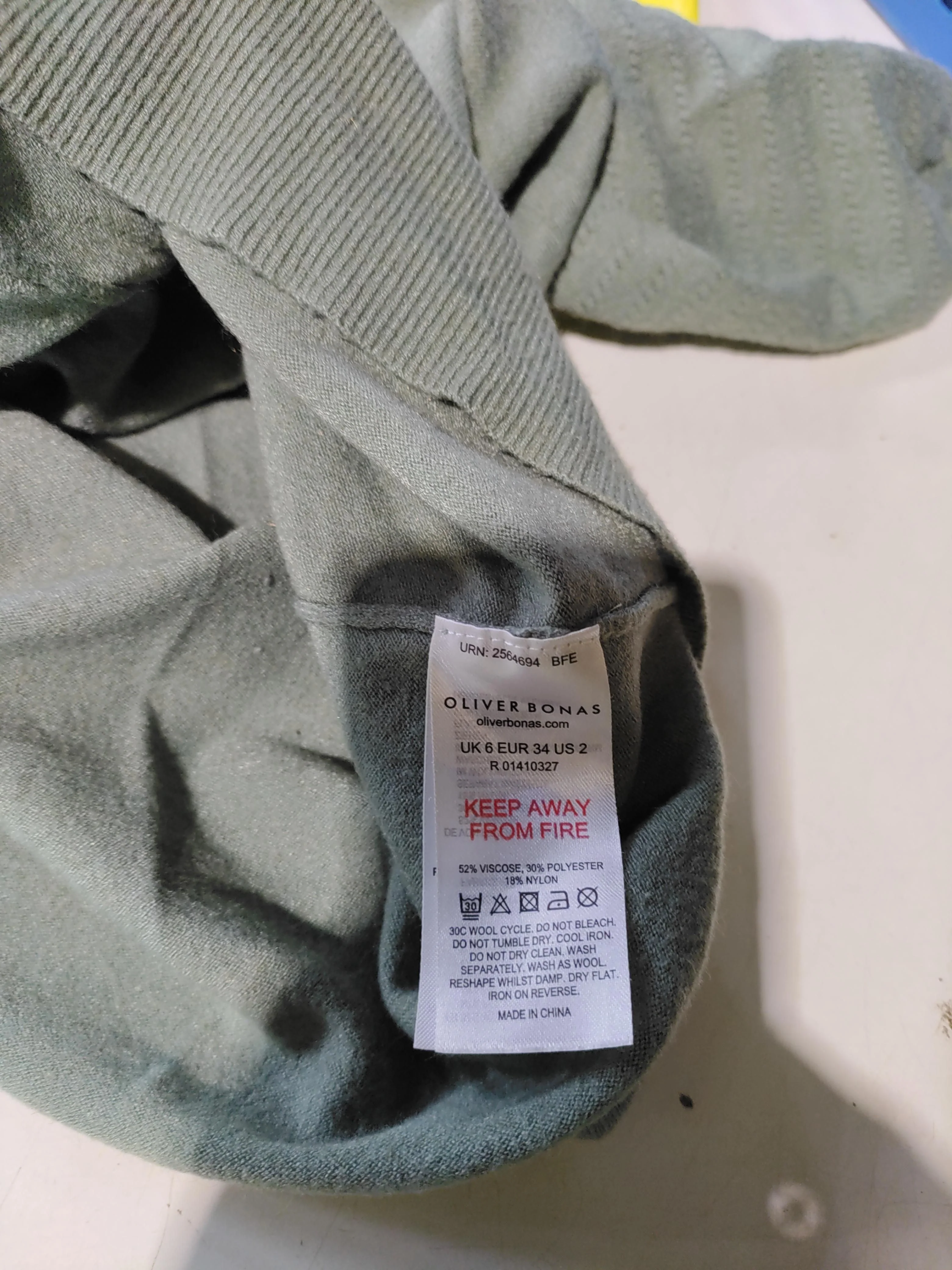 Oliver Bonas Jumper Mini Dress UK6 in Green - Image 6