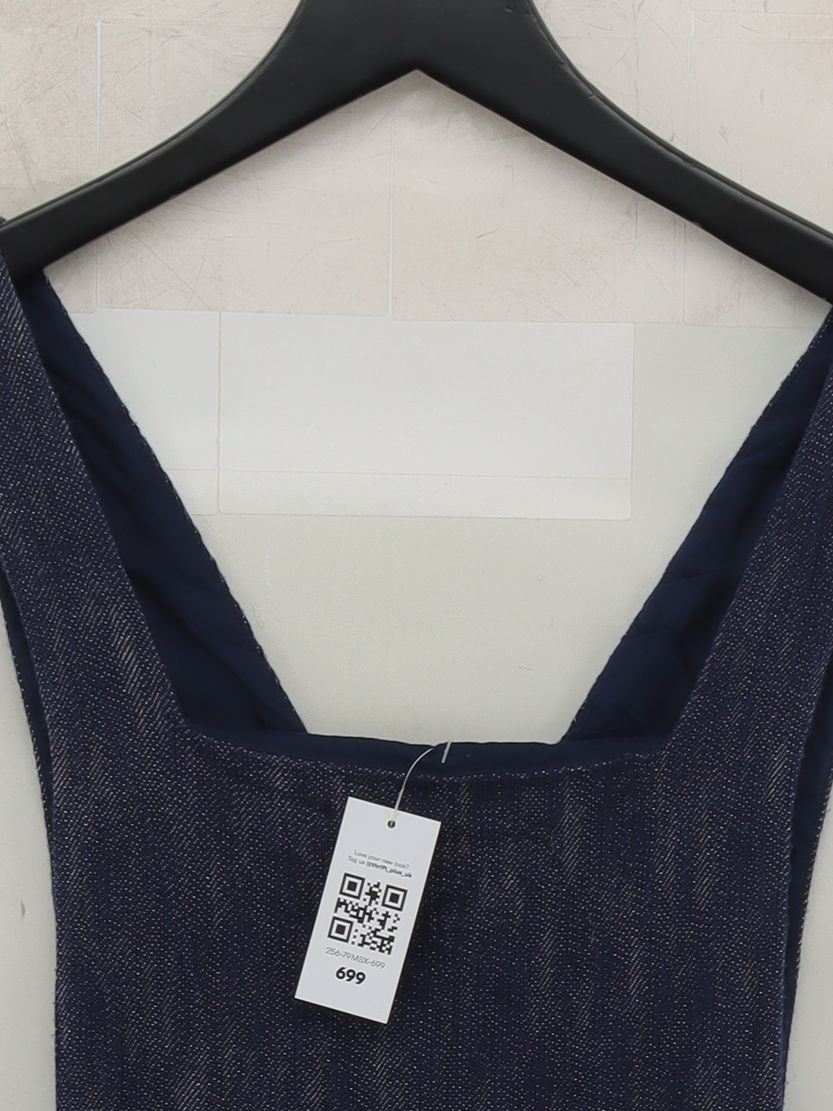 Oliver Bonas Pinafore/Dungaree Mini Dress UK12 in Blue - Image 3
