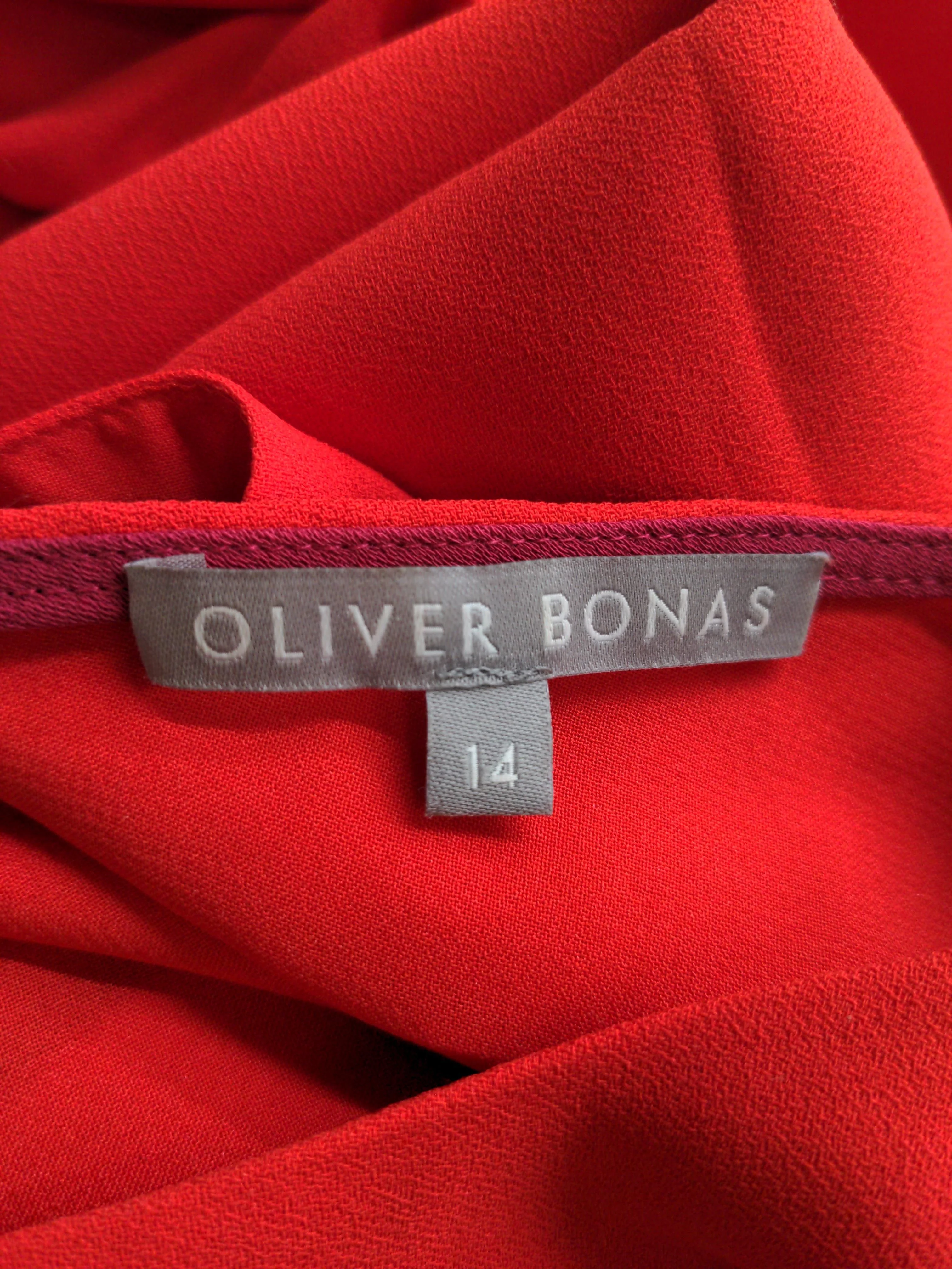 Oliver Bonas Shirt Midi Dress UK14 in Red - Image 5