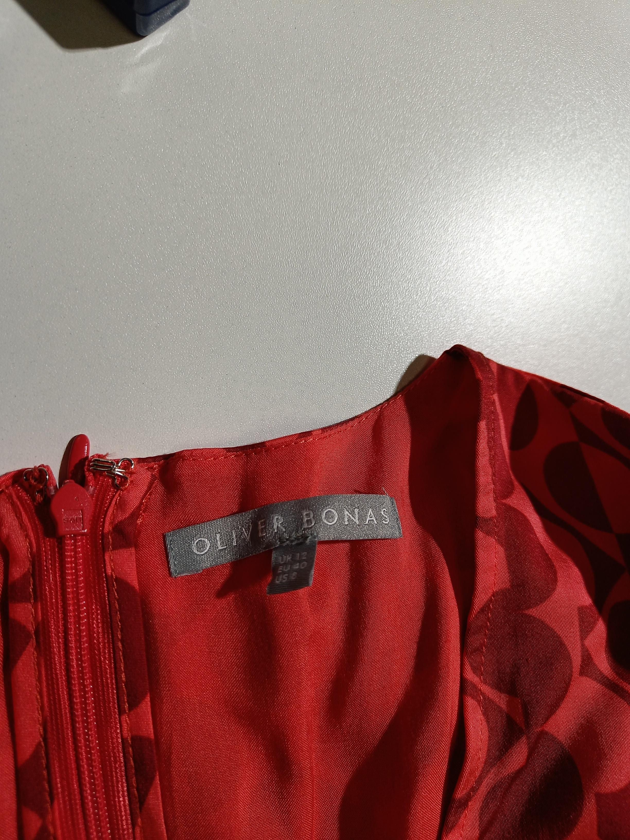 Oliver Bonas Shirt Mini Dress UK12 in Red - Image 5