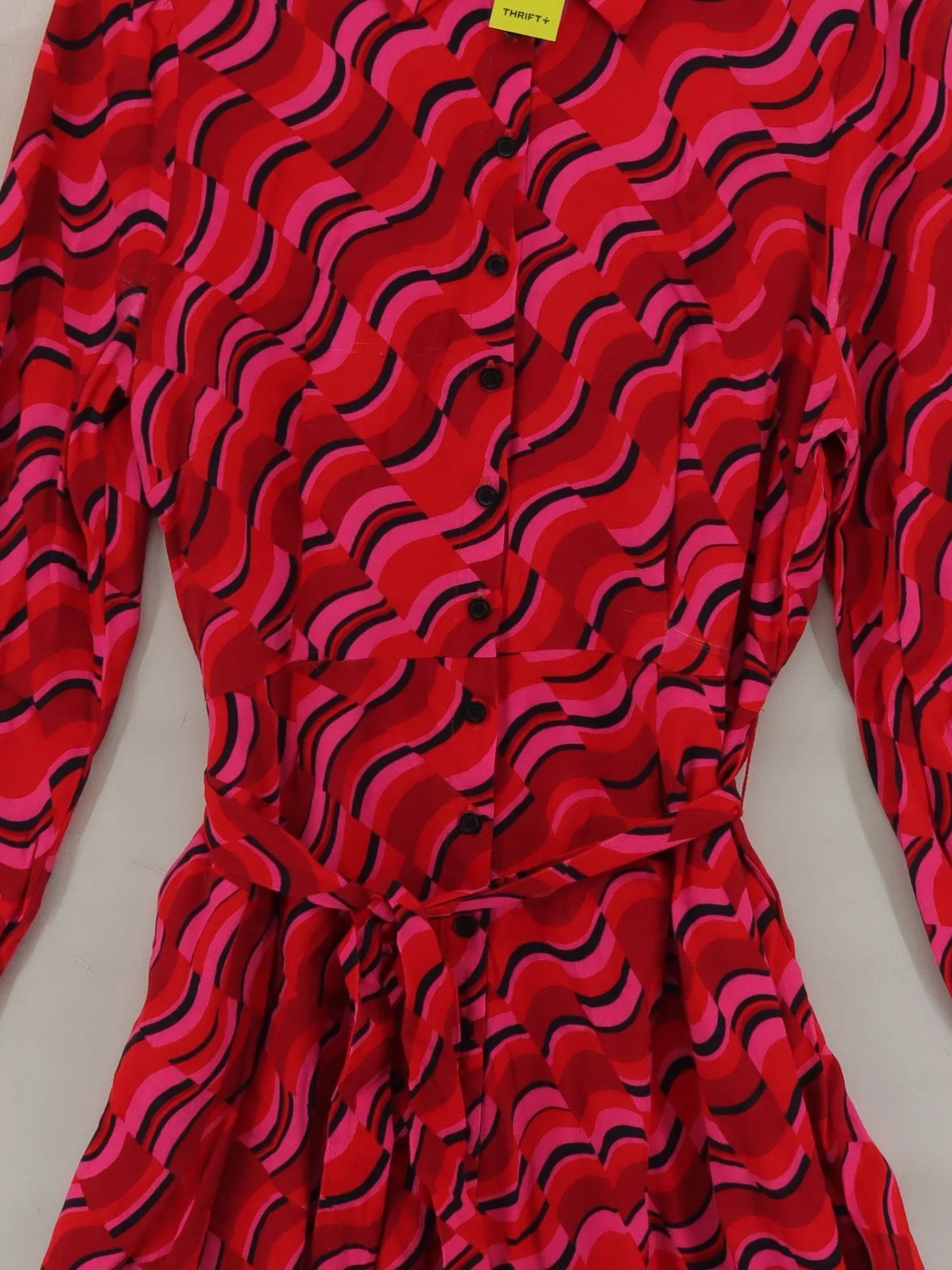 Oliver Bonas Shirt Mini Dress UK14 in Red - Image 3