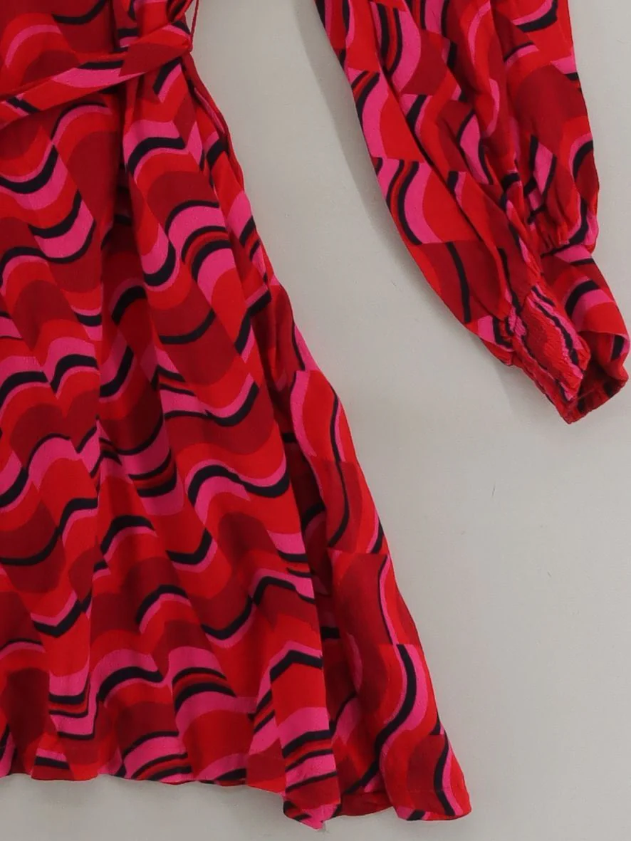 Oliver Bonas Shirt Mini Dress UK14 in Red - Image 4