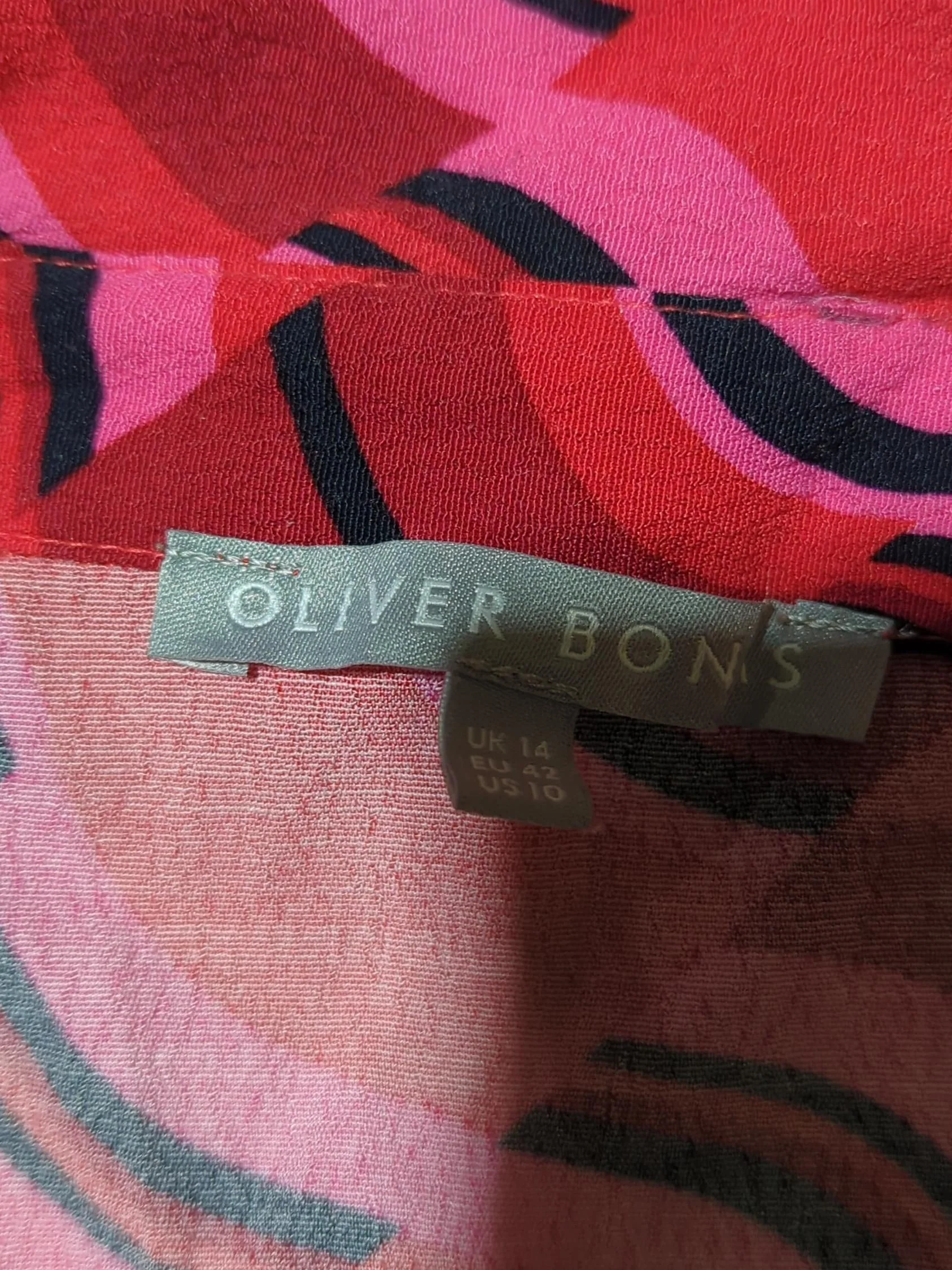 Oliver Bonas Shirt Mini Dress UK14 in Red - Image 6