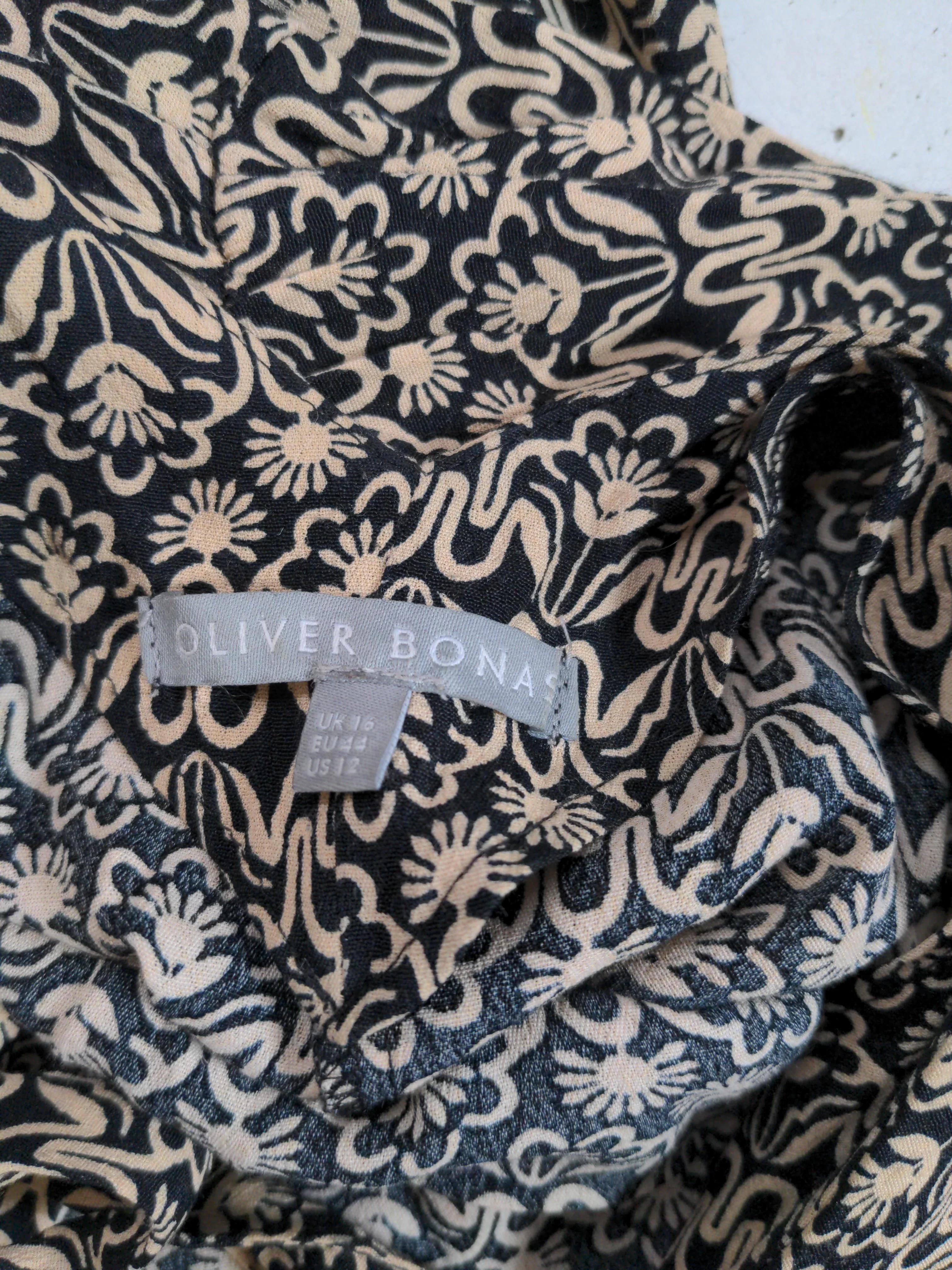 Oliver Bonas Shirt Mini Dress UK16 in Black - Image 5