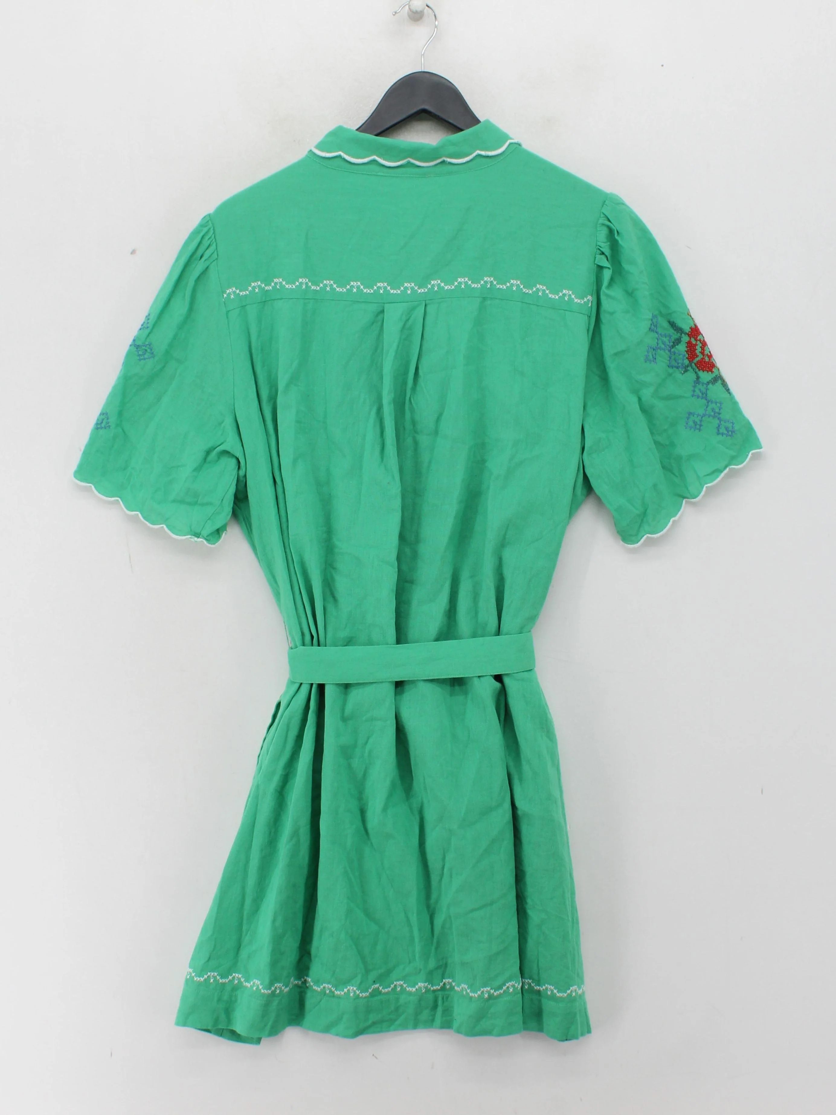 Oliver Bonas Shirt Mini Dress UK16 in Green - Image 2