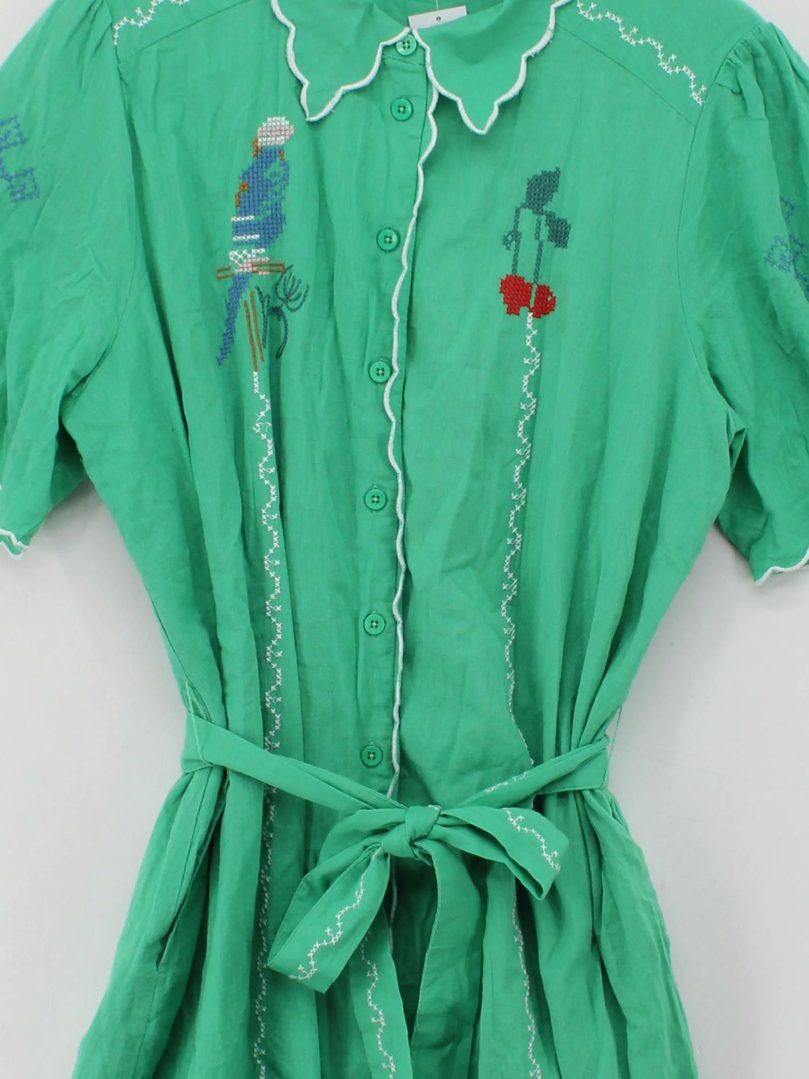 Oliver Bonas Shirt Mini Dress UK16 in Green - Image 3