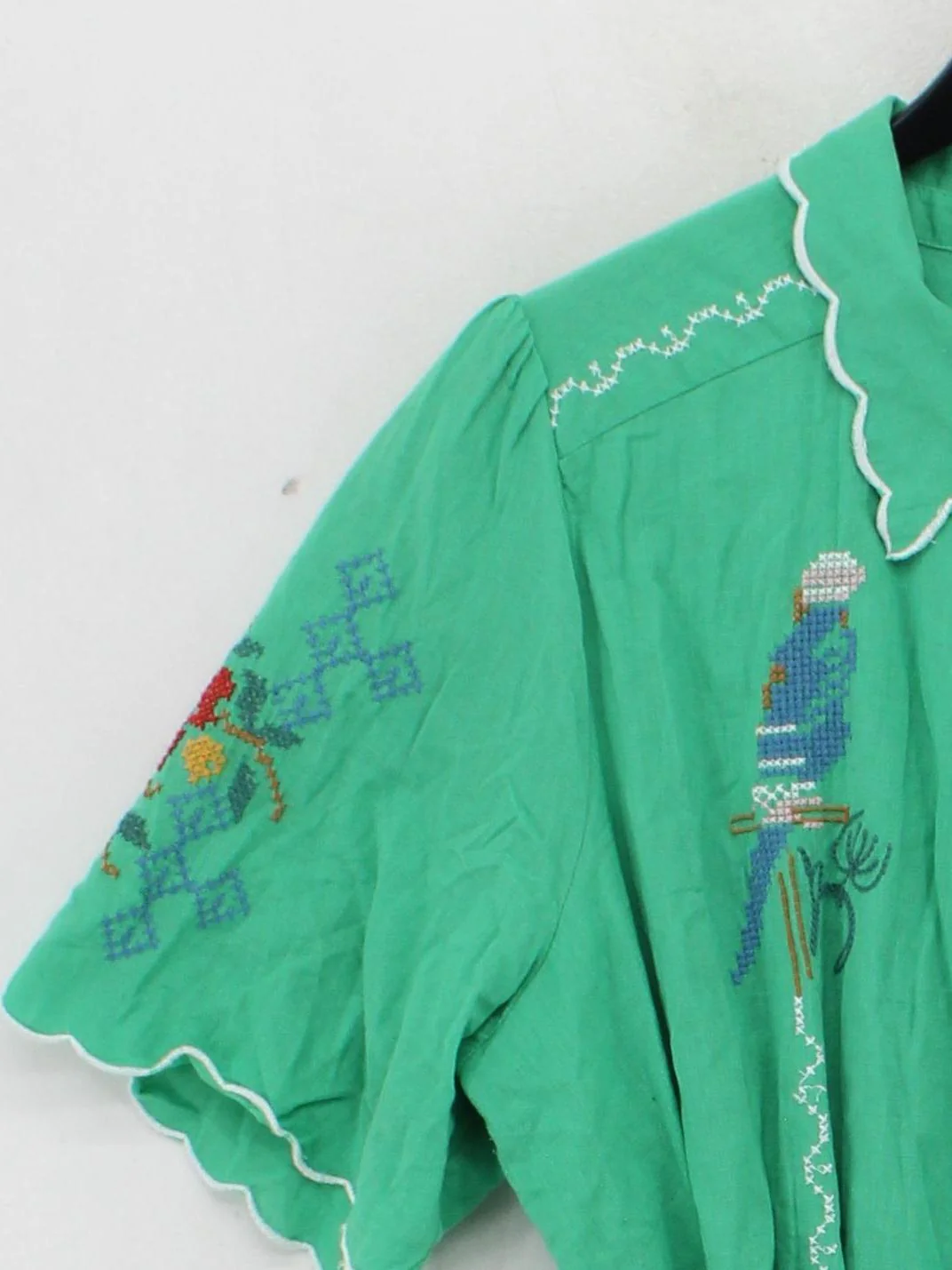 Oliver Bonas Shirt Mini Dress UK16 in Green - Image 4