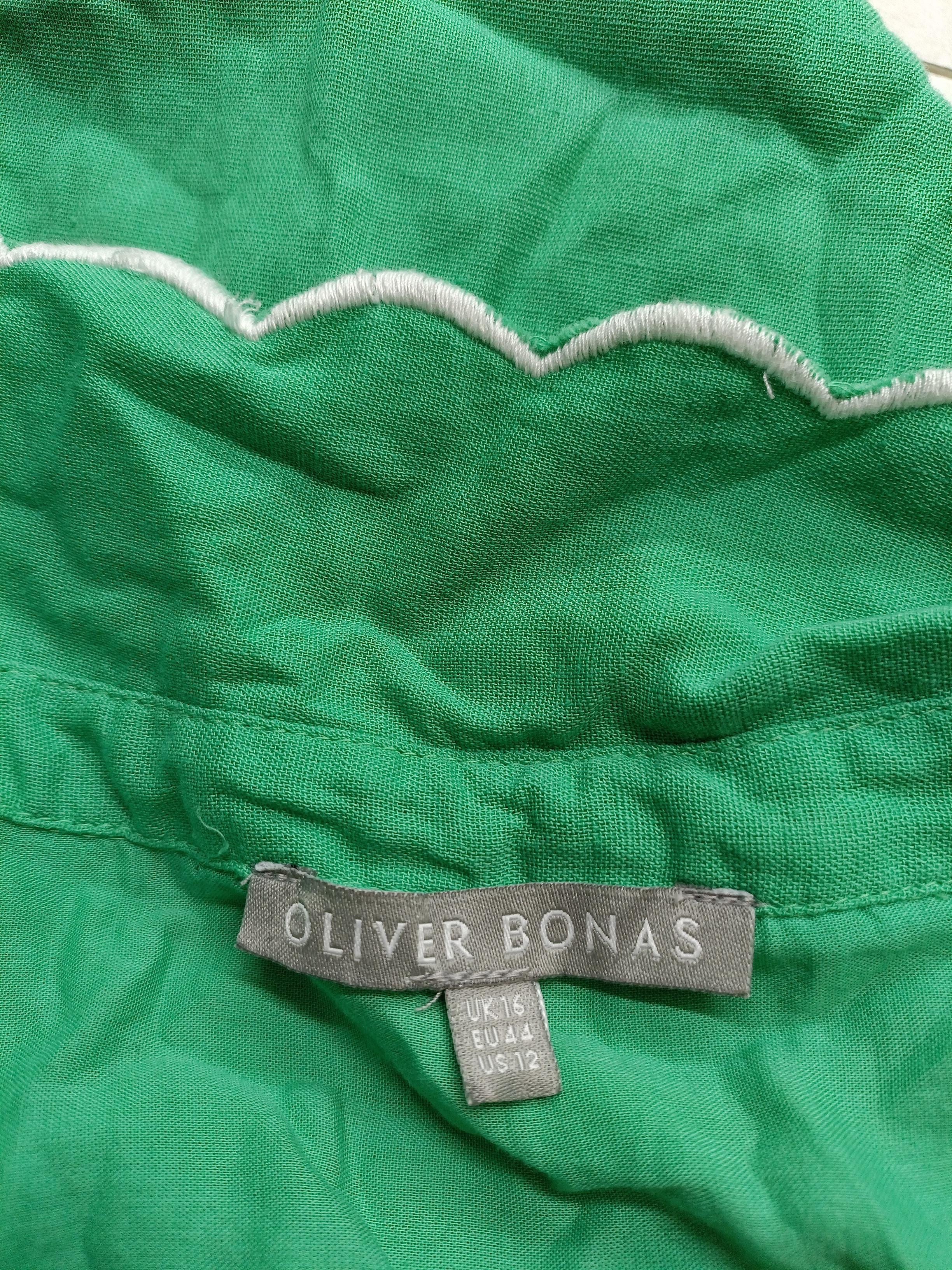 Oliver Bonas Shirt Mini Dress UK16 in Green - Image 5