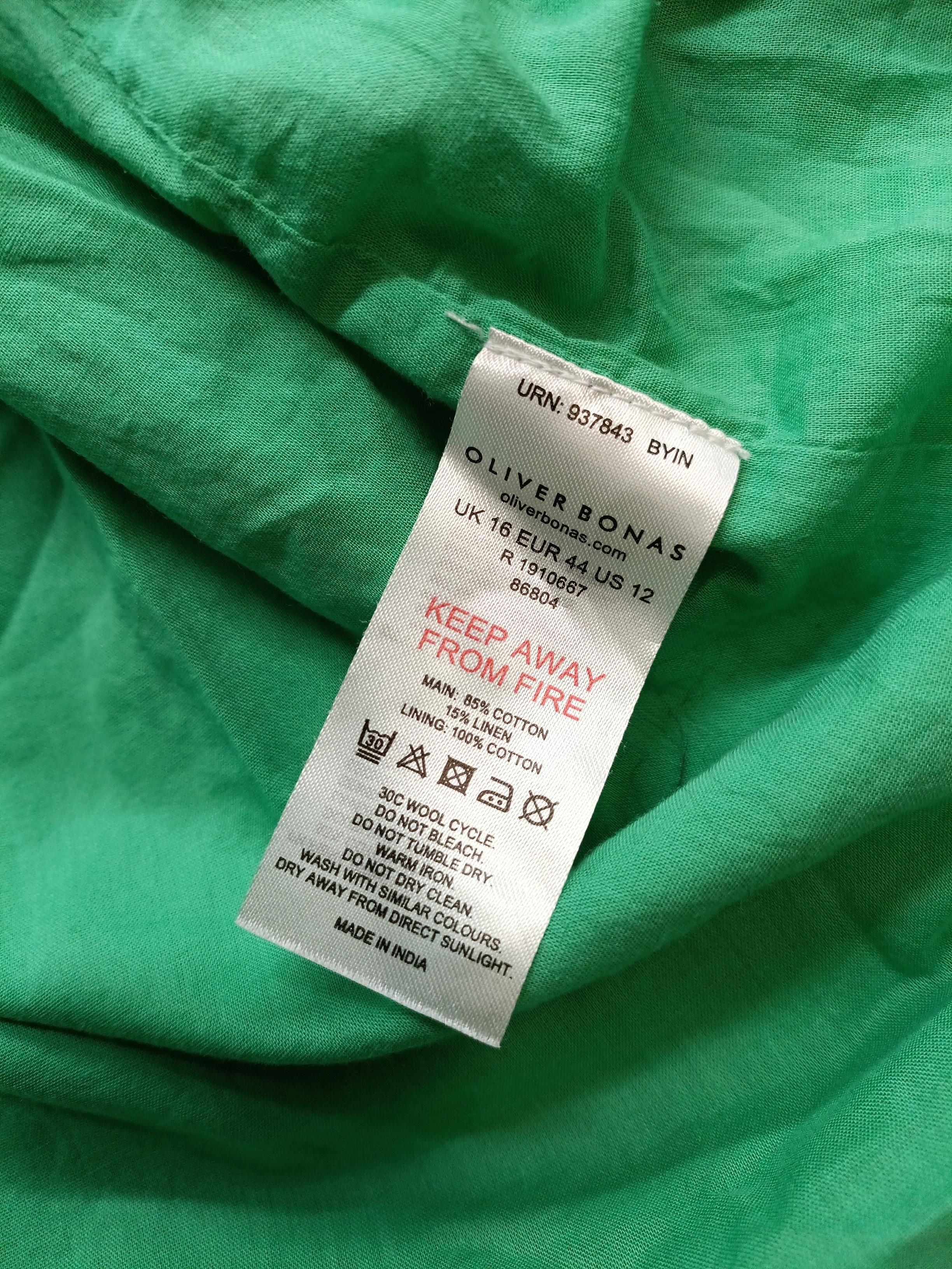 Oliver Bonas Shirt Mini Dress UK16 in Green - Image 6